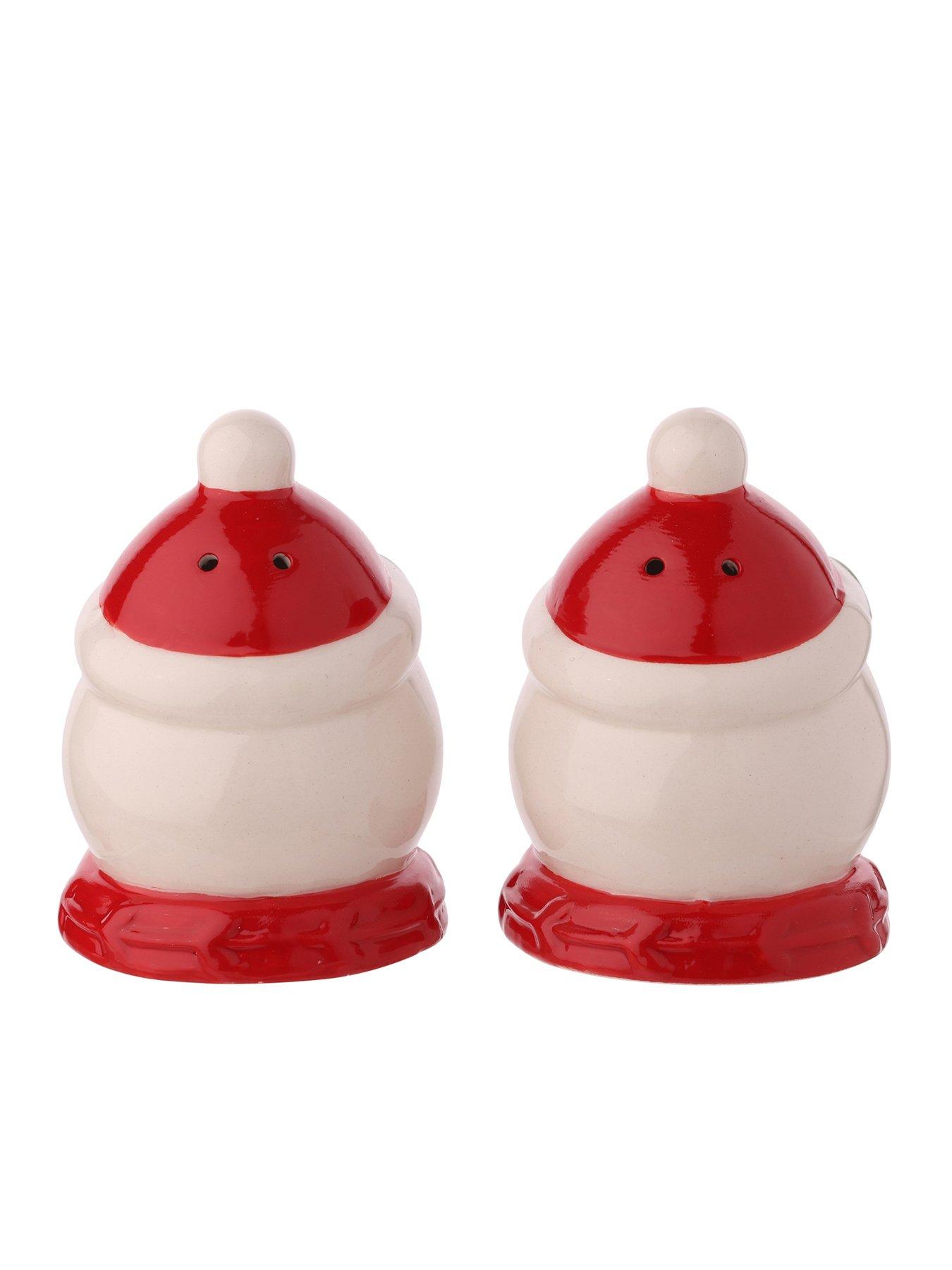 Image 2 of 2 of The Christmas Gift Co Santa & Friends Ceramic Salt And Pepper Pots - Snowman