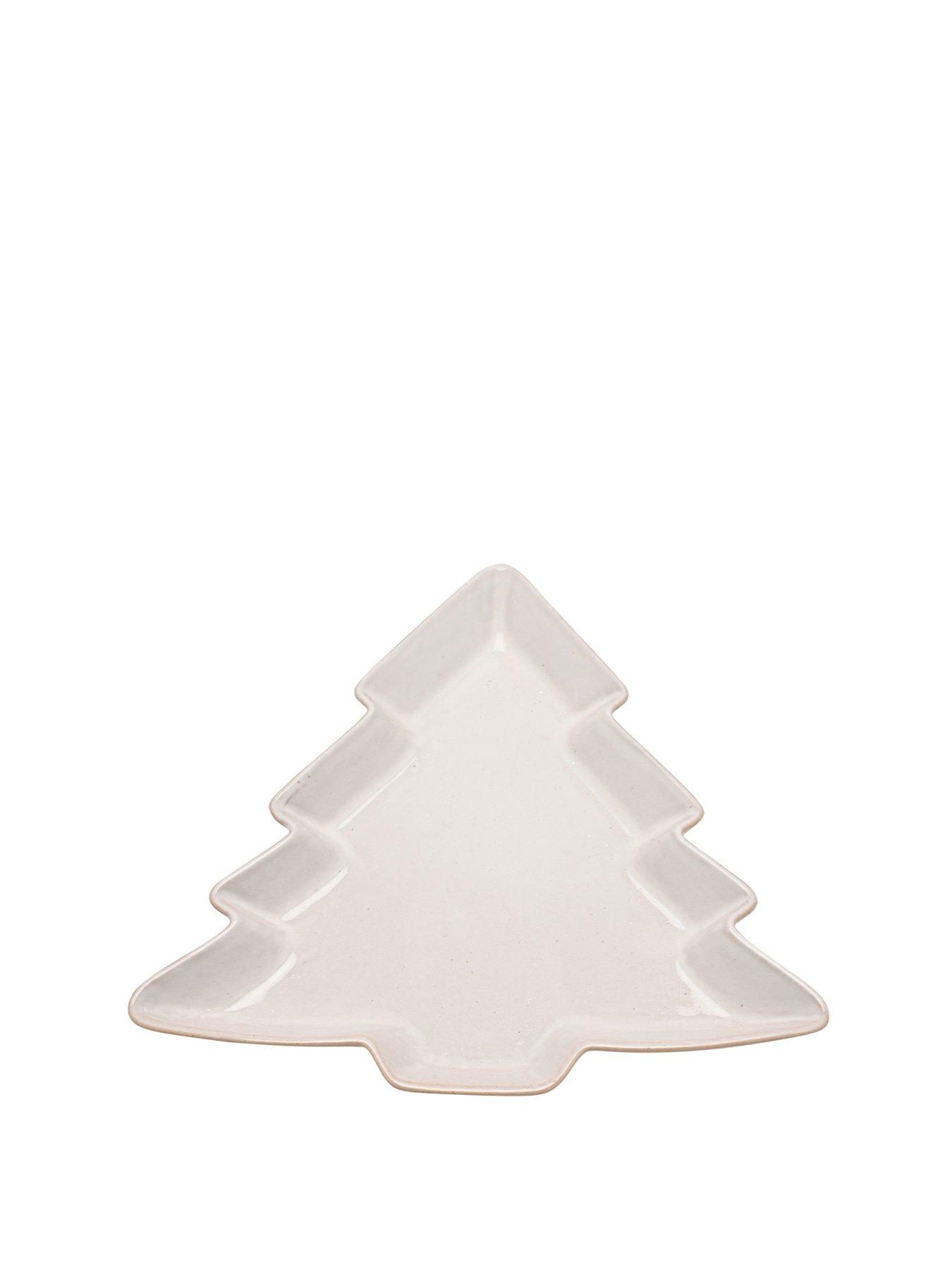 image of the-christmas-gift-co-26cm-tree-shaped-porcelain-plate