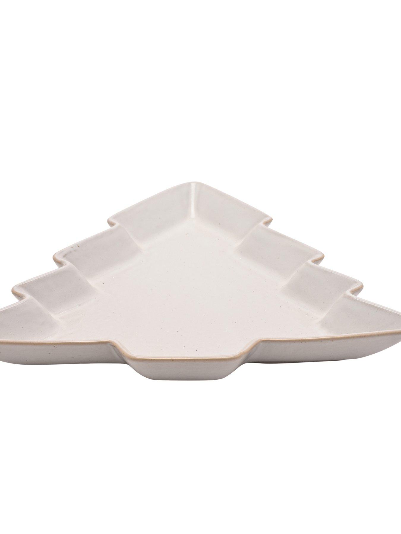  image of the-christmas-gift-co-26cm-tree-shaped-porcelain-plate