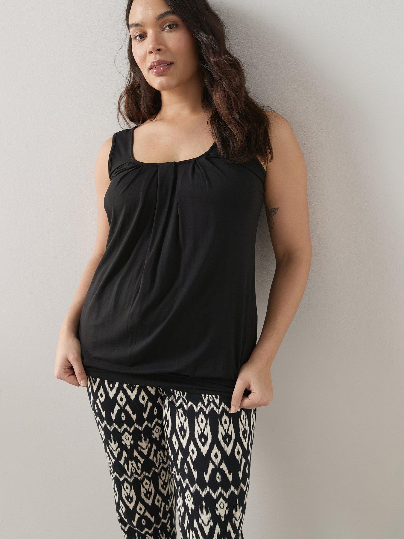 The Very Collection Curve Banded Hem Vest - Black