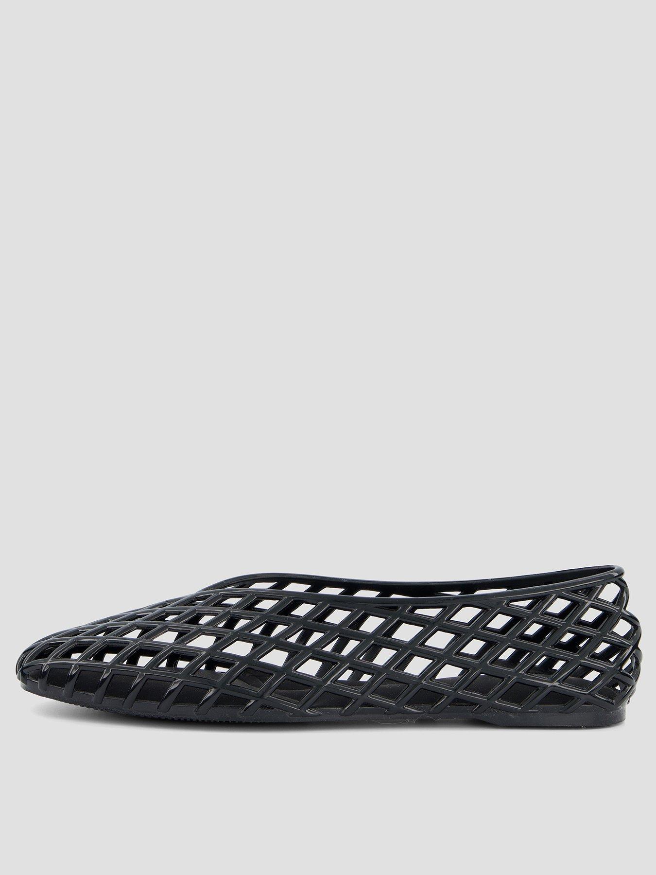 The Very Collection Jelly Diamond Cut Out Flats - Black