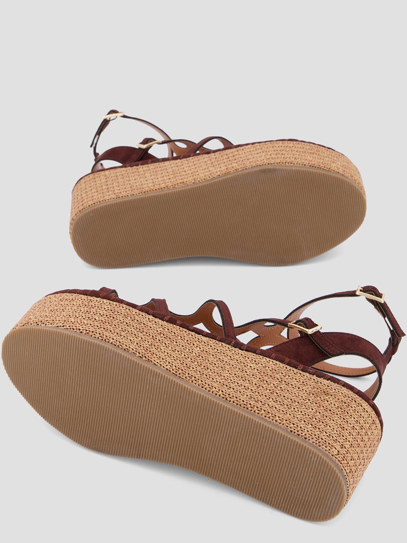  image of the-very-collection-gladiator-wedge-sandals-brown