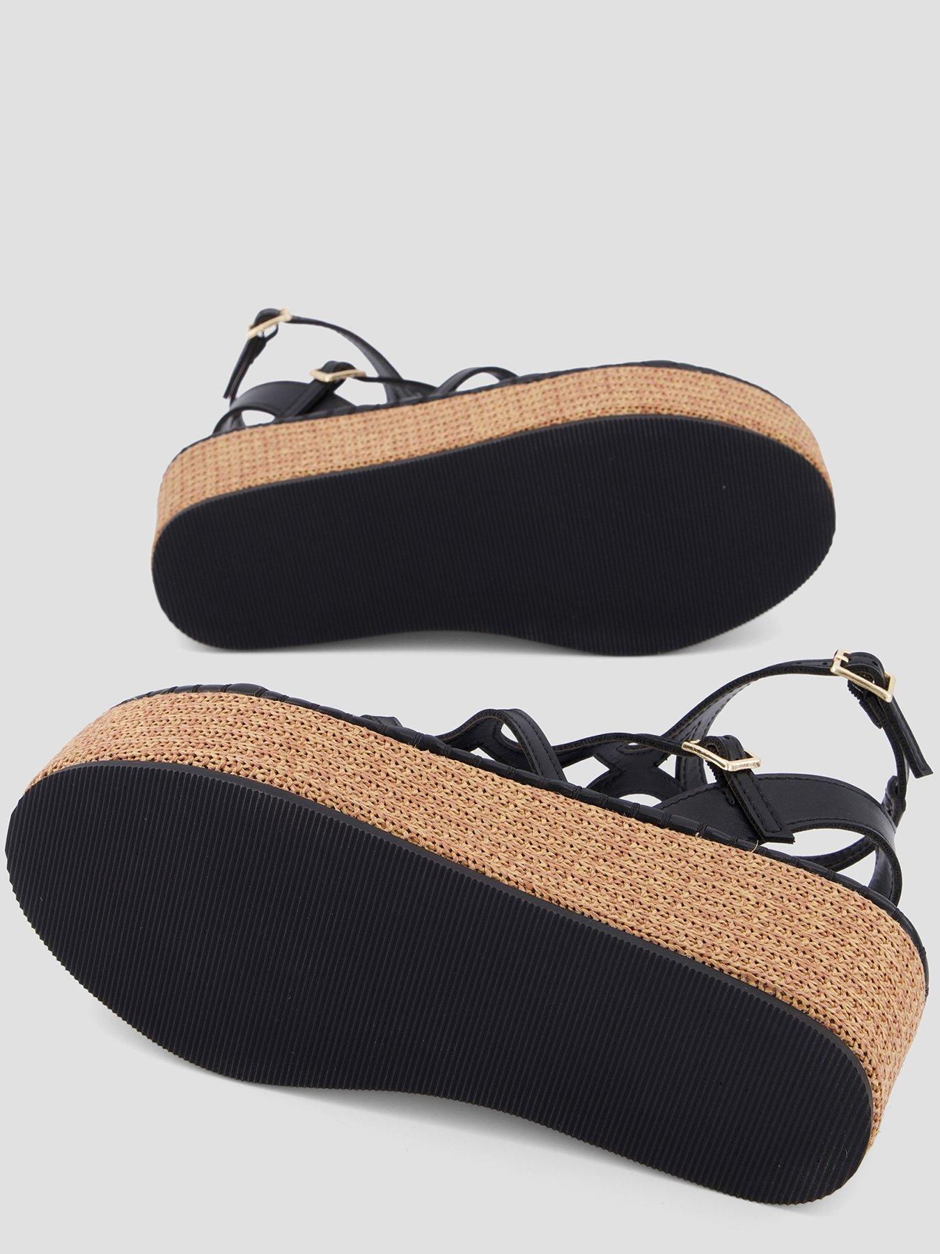 Image 4 of 7 of The Very Collection Gladiator Wedge Sandals- Black