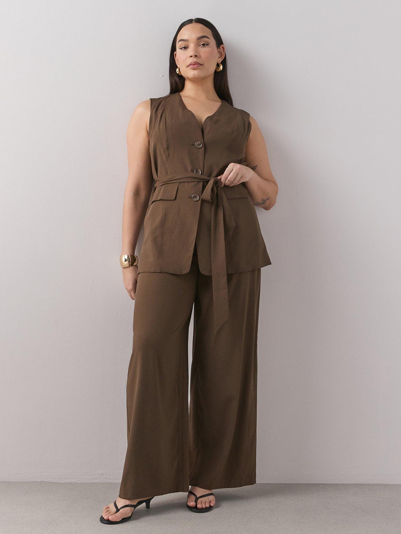 The Very Collection Curve Longline Linen Co-ord Waistcoat