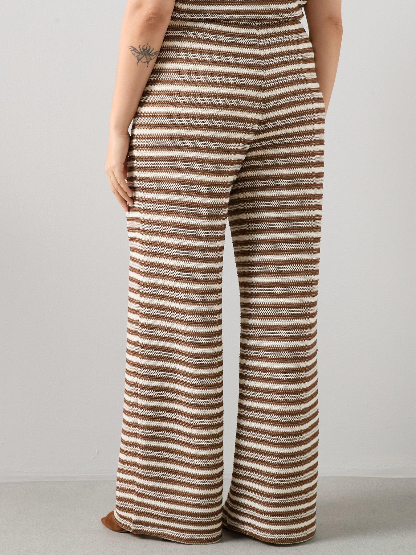Image 2 of 6 of The Very Collection Curve Stripe Co-ord&nbsp;Crochet Trouser