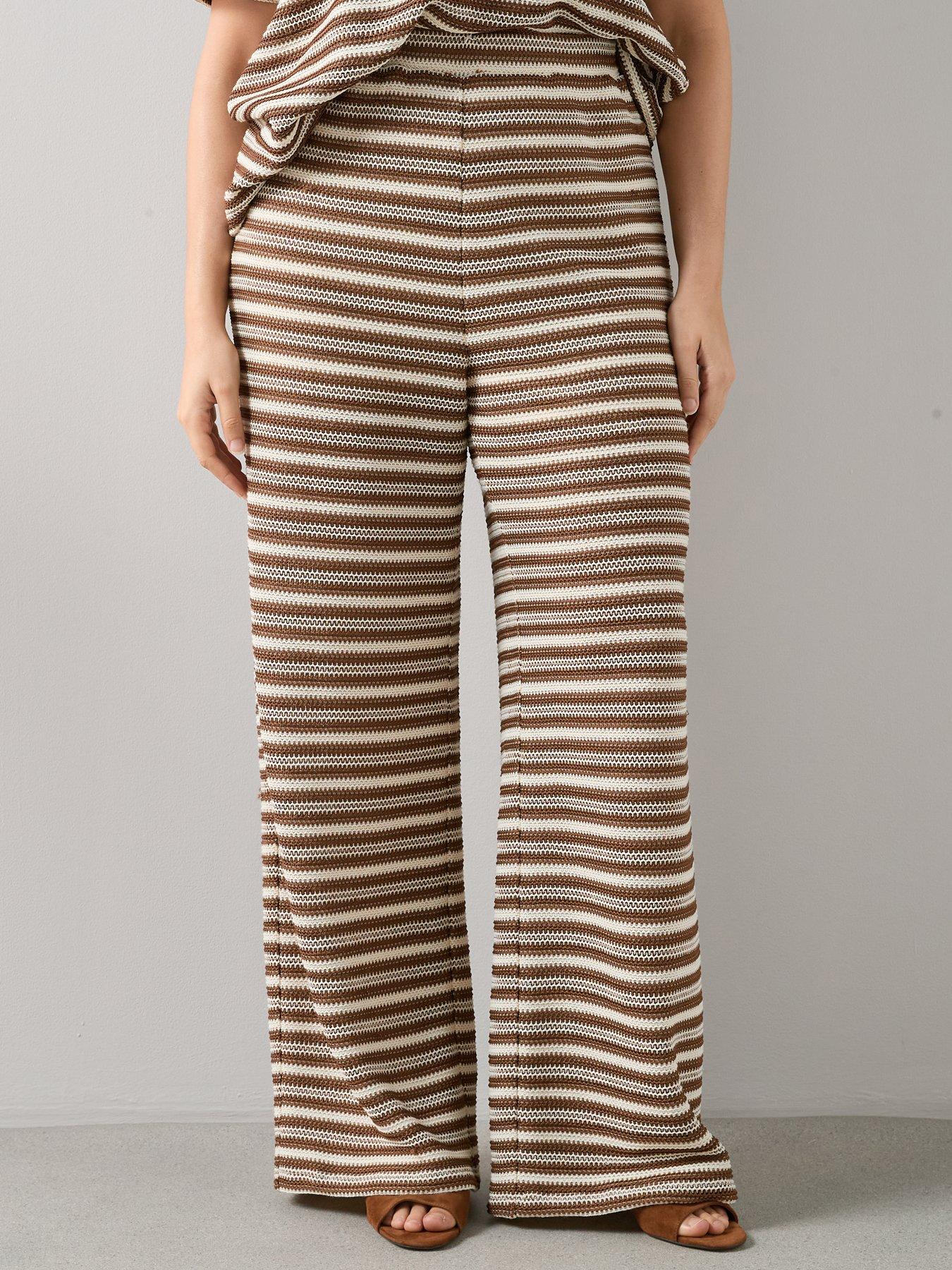Image 3 of 6 of The Very Collection Curve Stripe Co-ord&nbsp;Crochet Trouser