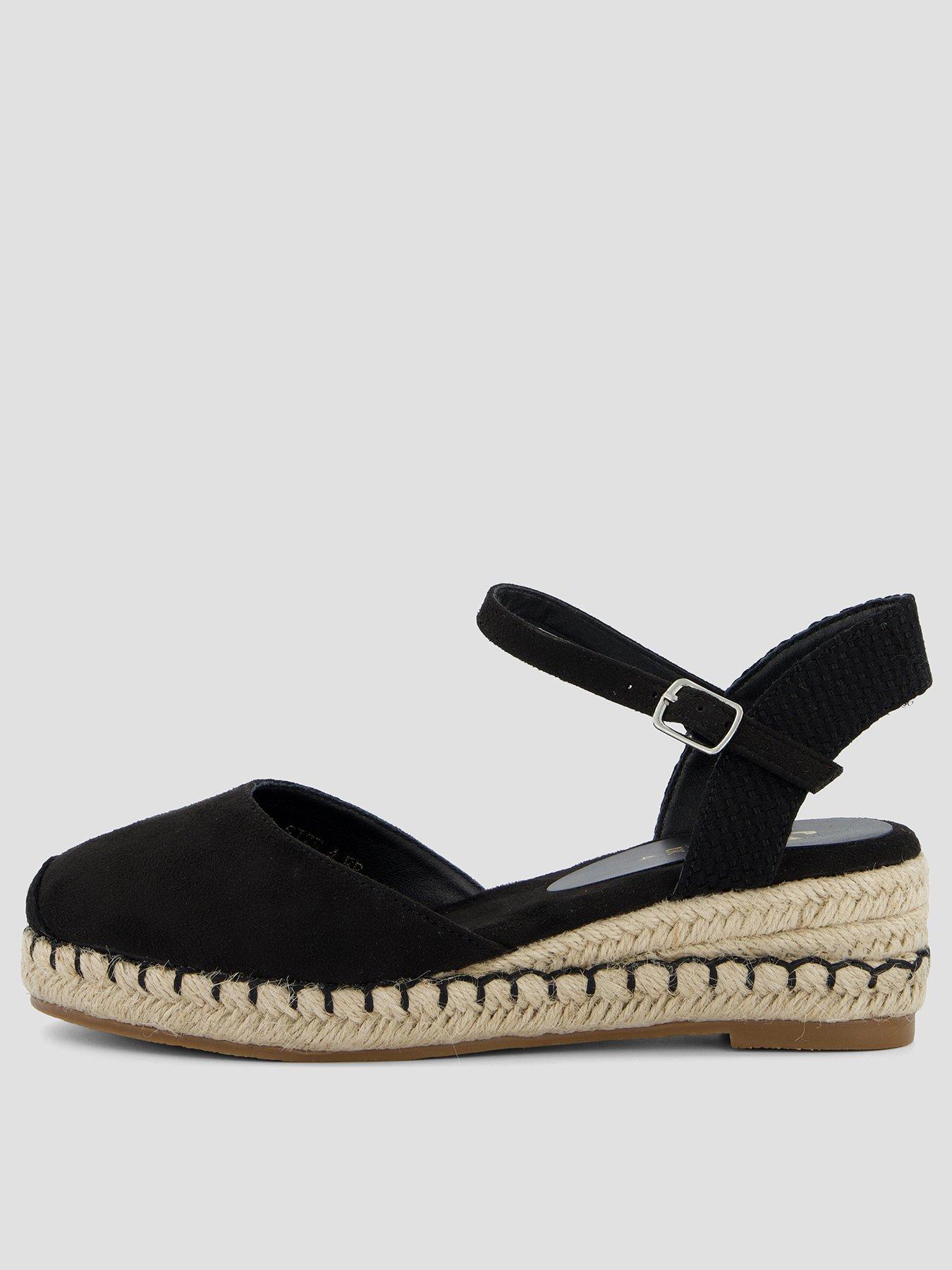 The Very Collection Wide Fit Low Closed Toe Wedge Shoe - Black
