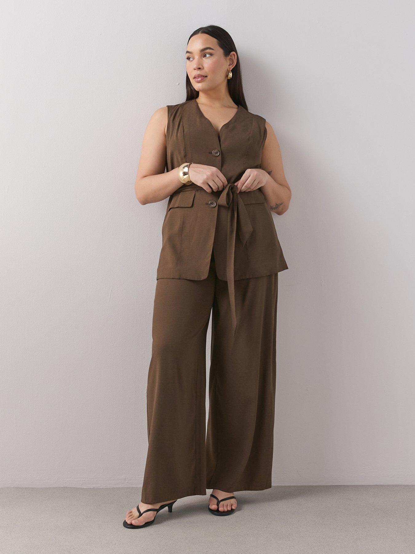 The Very Collection Curve Tailored Wide Leg Linen Trouser