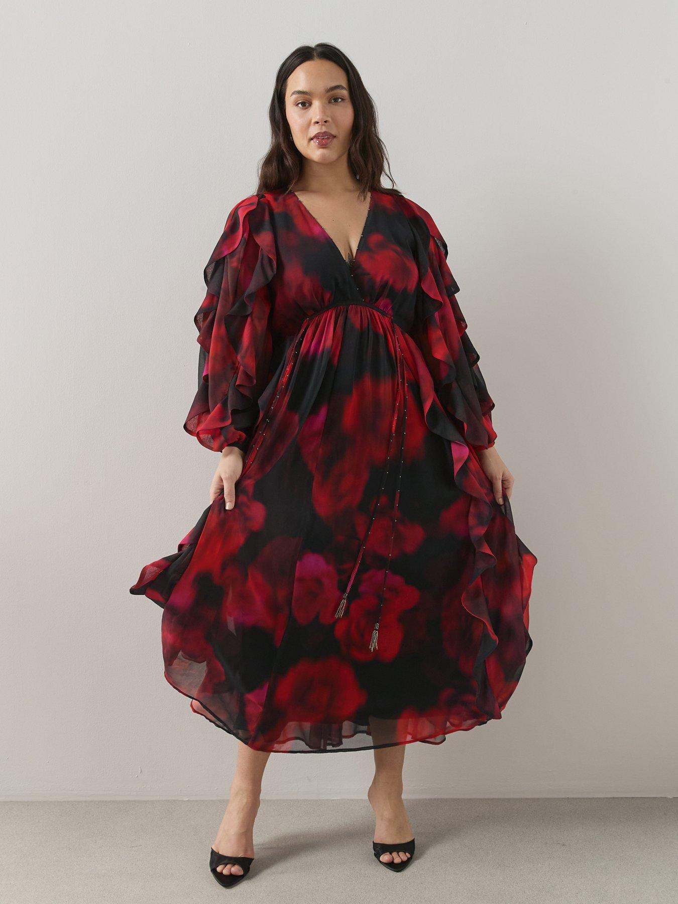 The Very Collection Curve Ruffle Trim Detail Maxi Dress