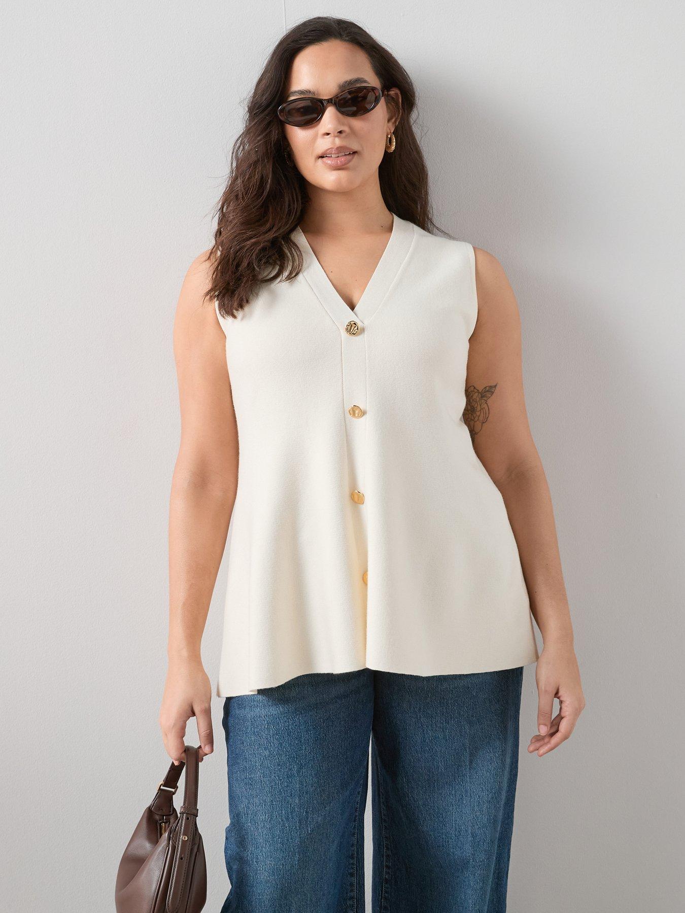 The Very Collection Curve Knitted Peplum Waistcoat