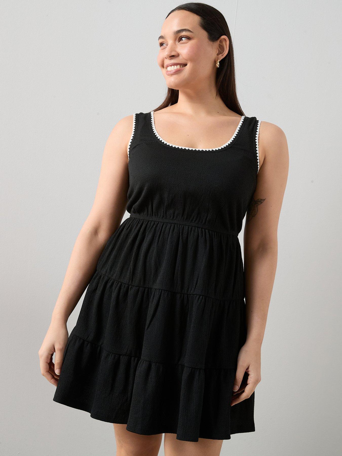 The Very Collection Curve Crinkle Stretch Tiered Mini Dress