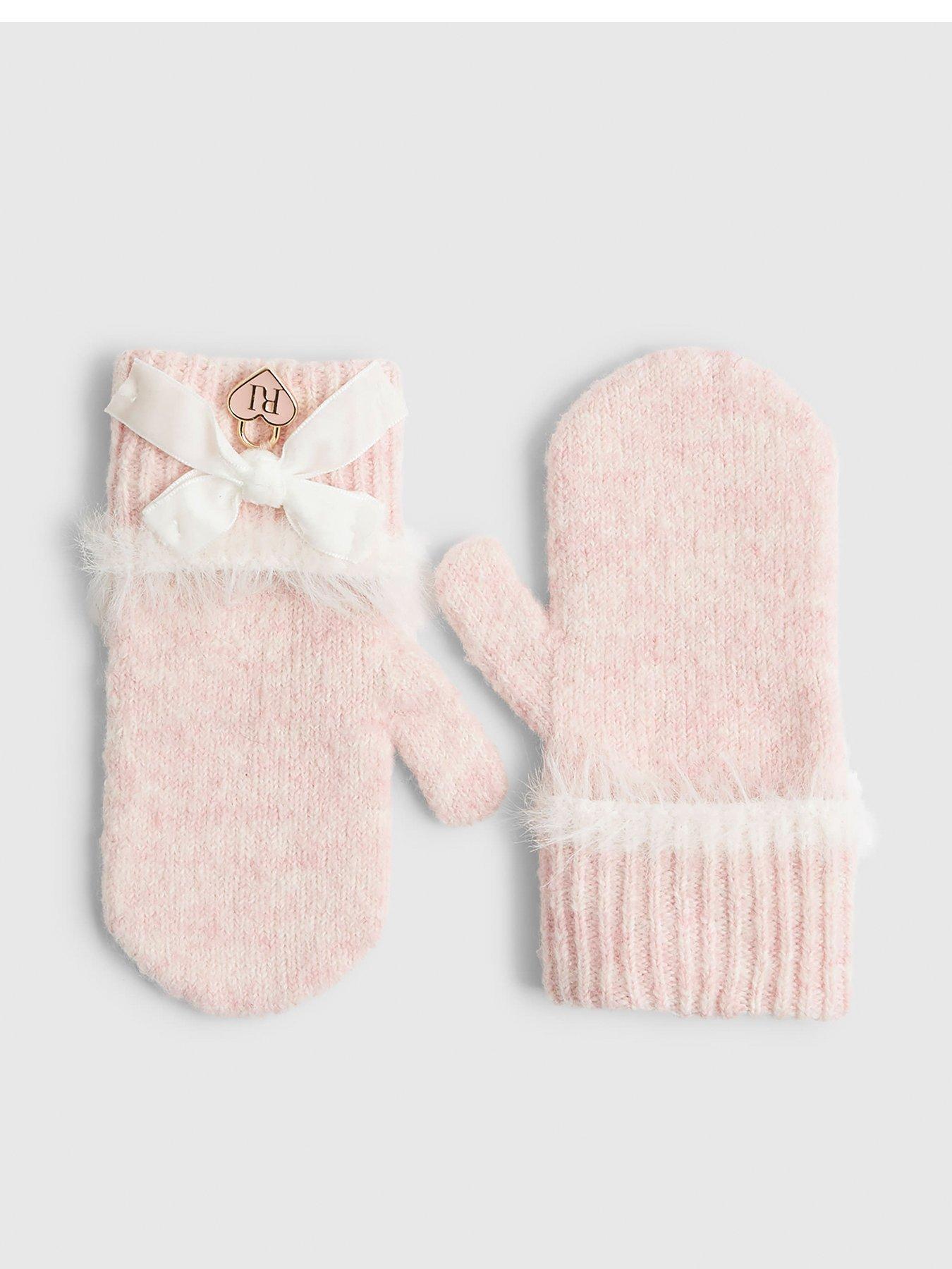 river-island-mini-girls-fluffy-bow-mittens-pink