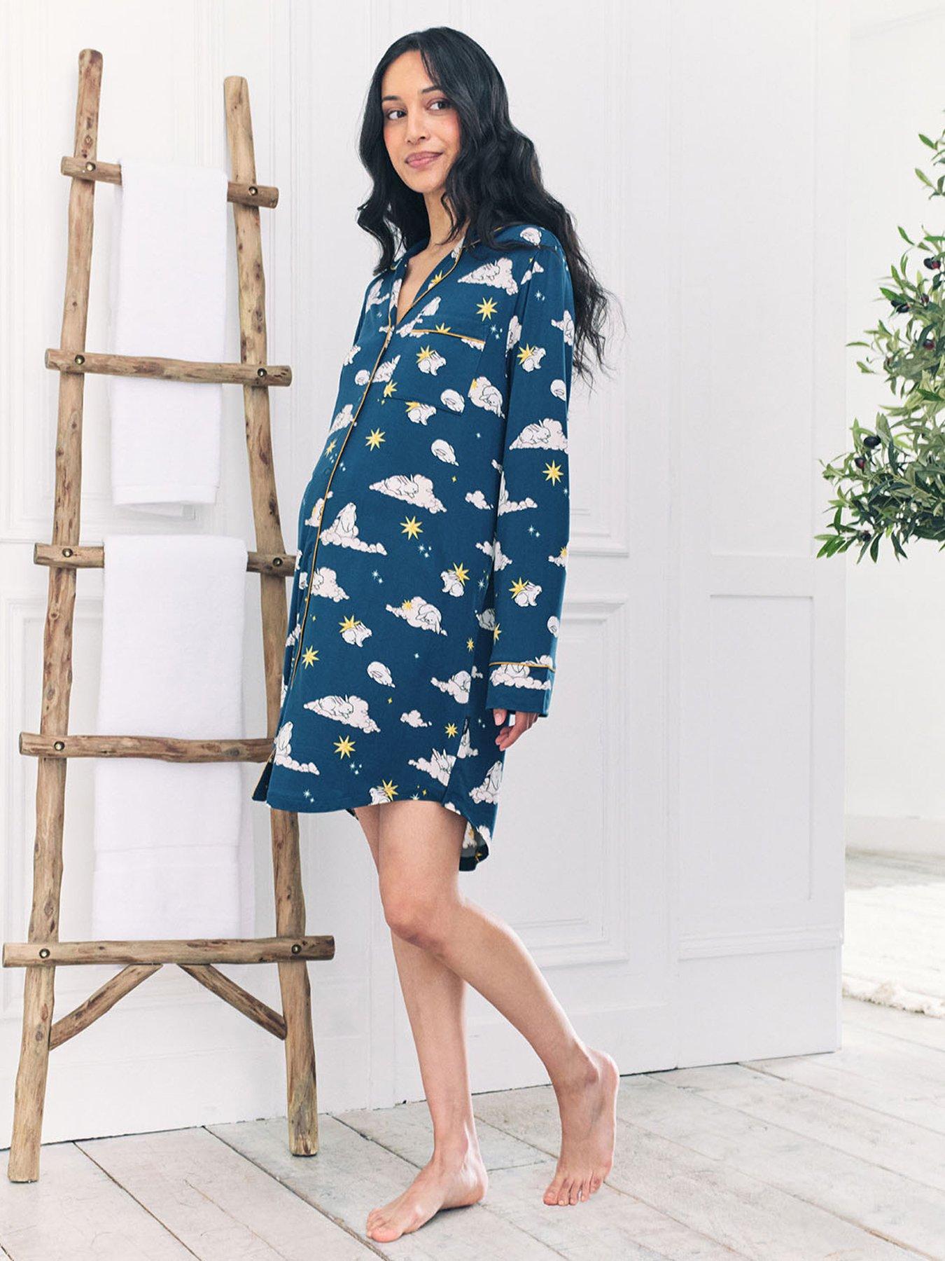 undefined Chelsea Peers Maternity Night Shirt With Sleeping Bunny Print In Polyester