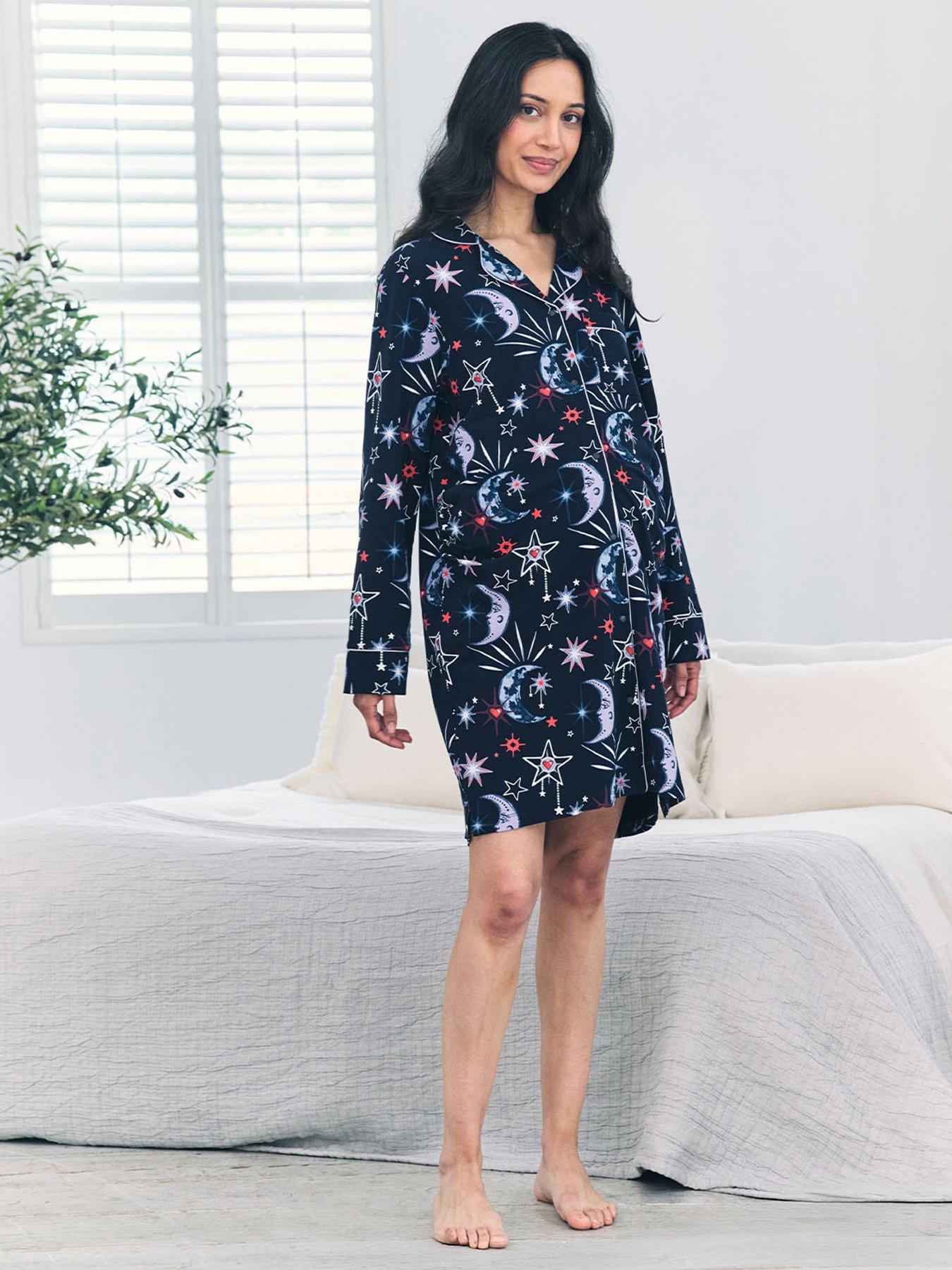 CHELSEA PEERS Maternity Nightshirt With Moon Print