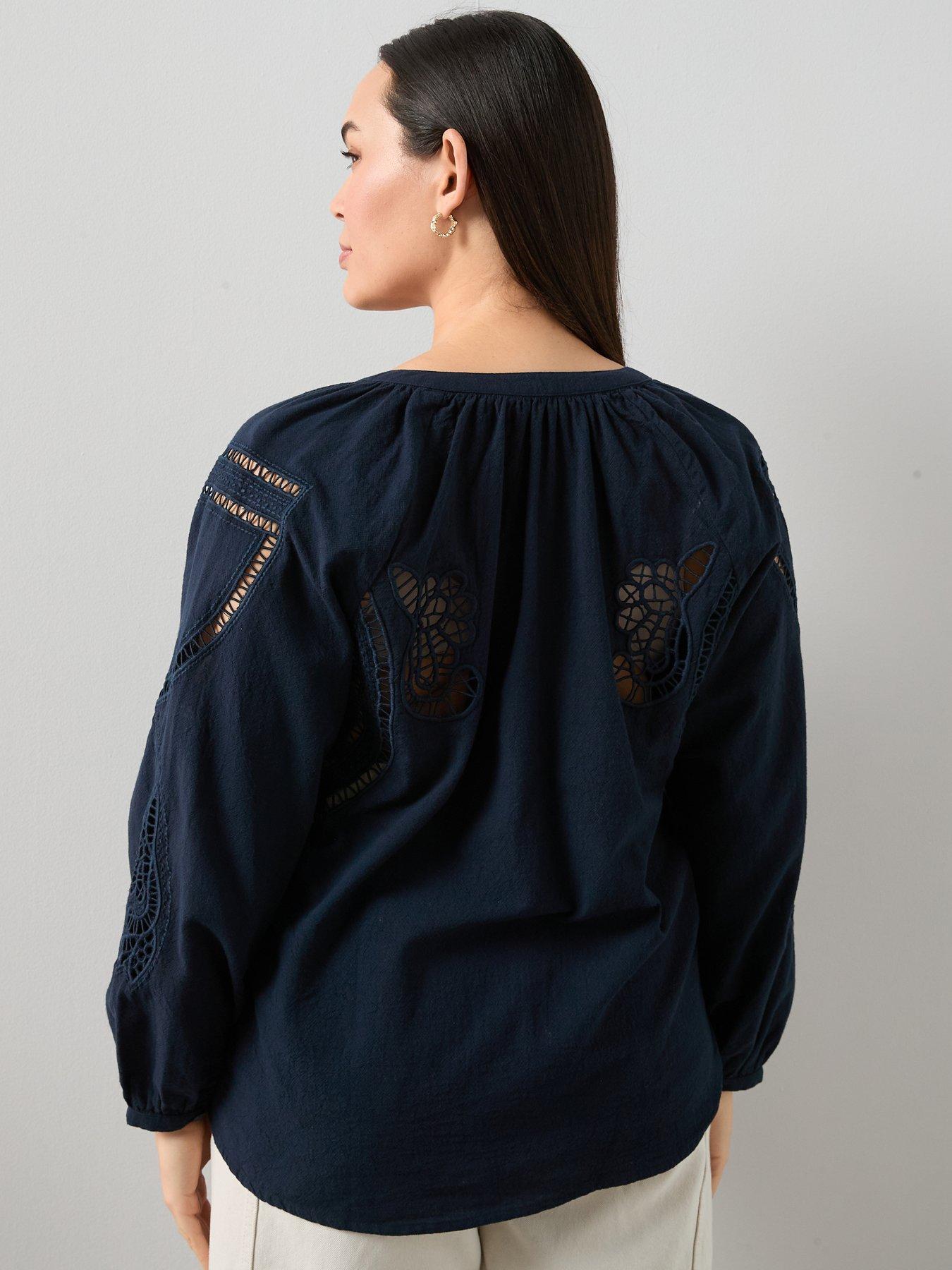 Image 2 of 6 of The Very Collection Curve Lace Trim Blouse