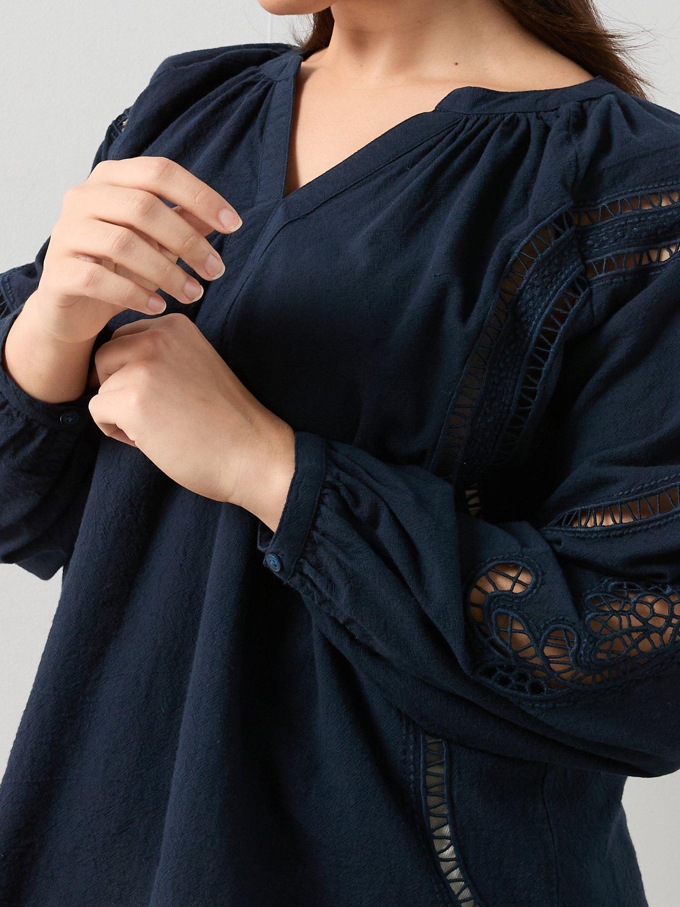 Image 5 of 6 of The Very Collection Curve Lace Trim Blouse