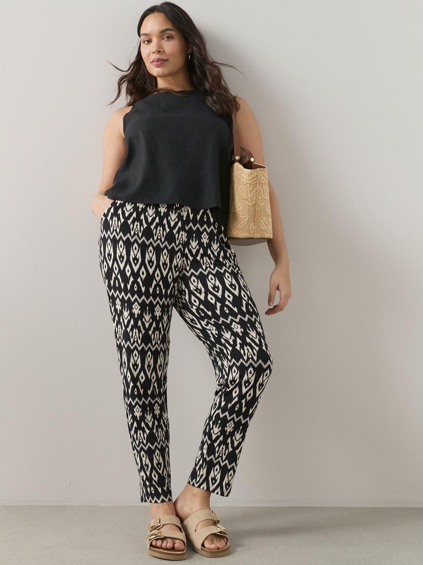  image of the-very-collection-curve-tapered-leg-stretch-trouser-print