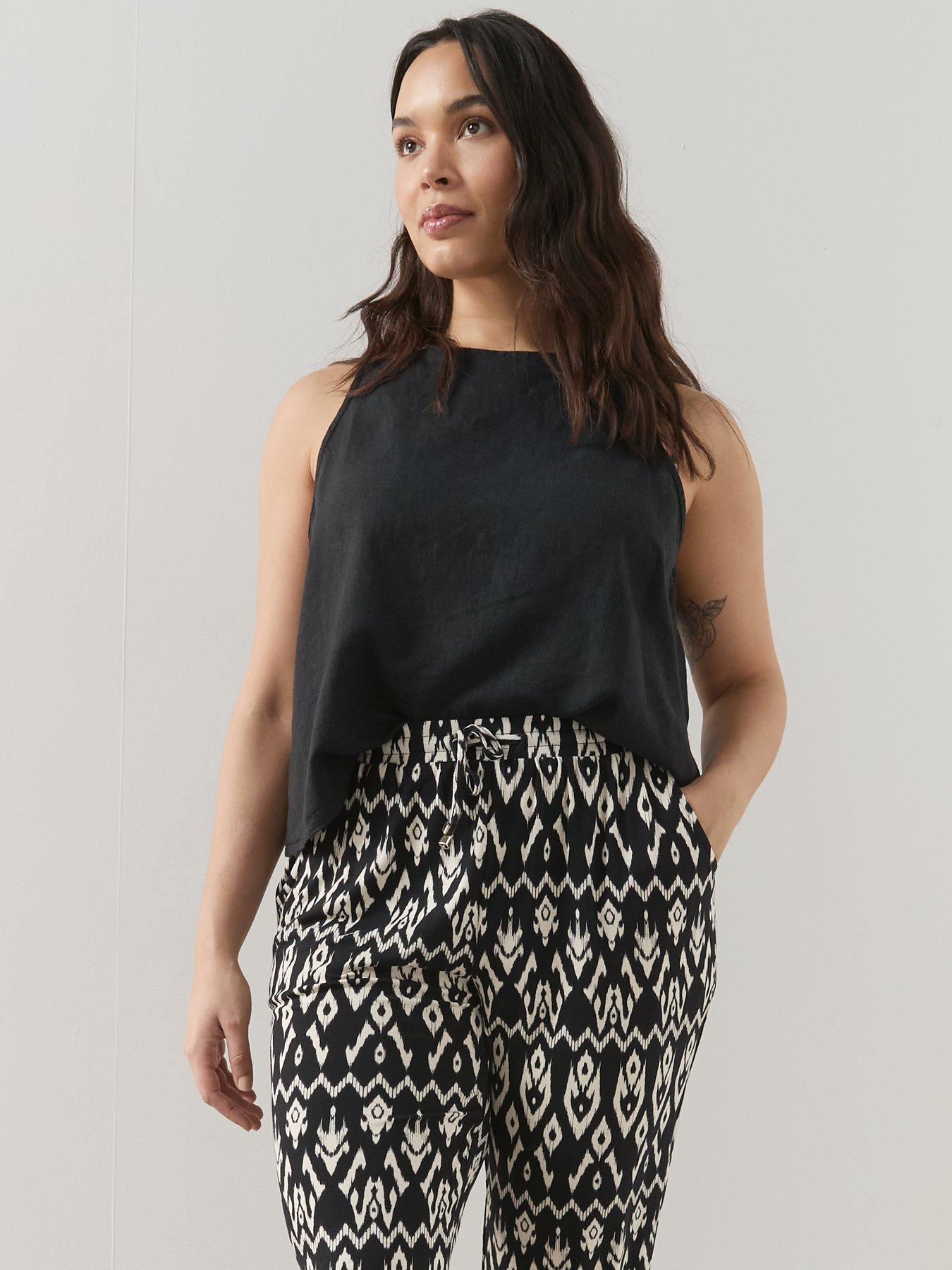  image of the-very-collection-curve-tapered-leg-stretch-trouser-print