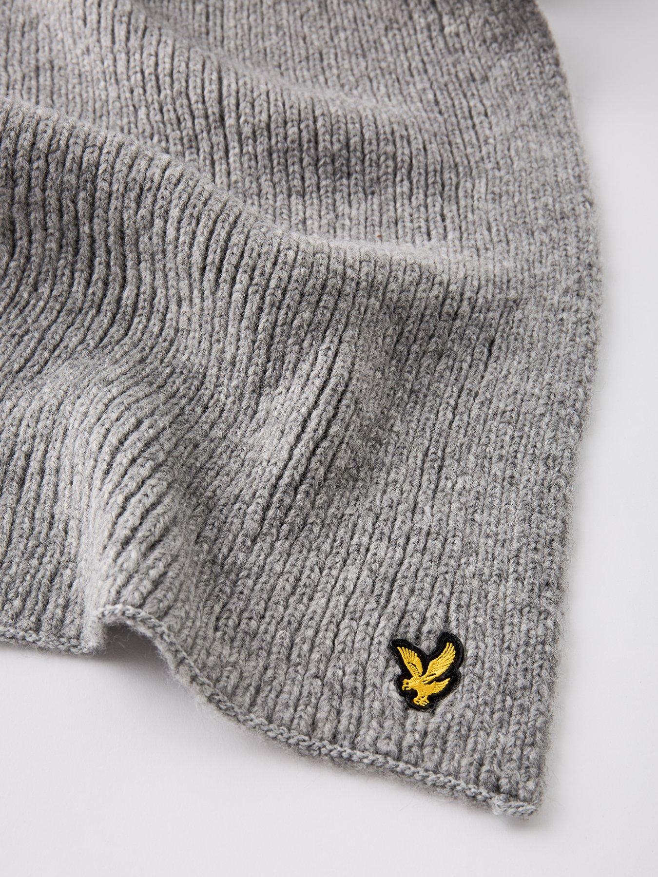  image of lyle-scott-brushed-scarf-and-beanie-set-grey