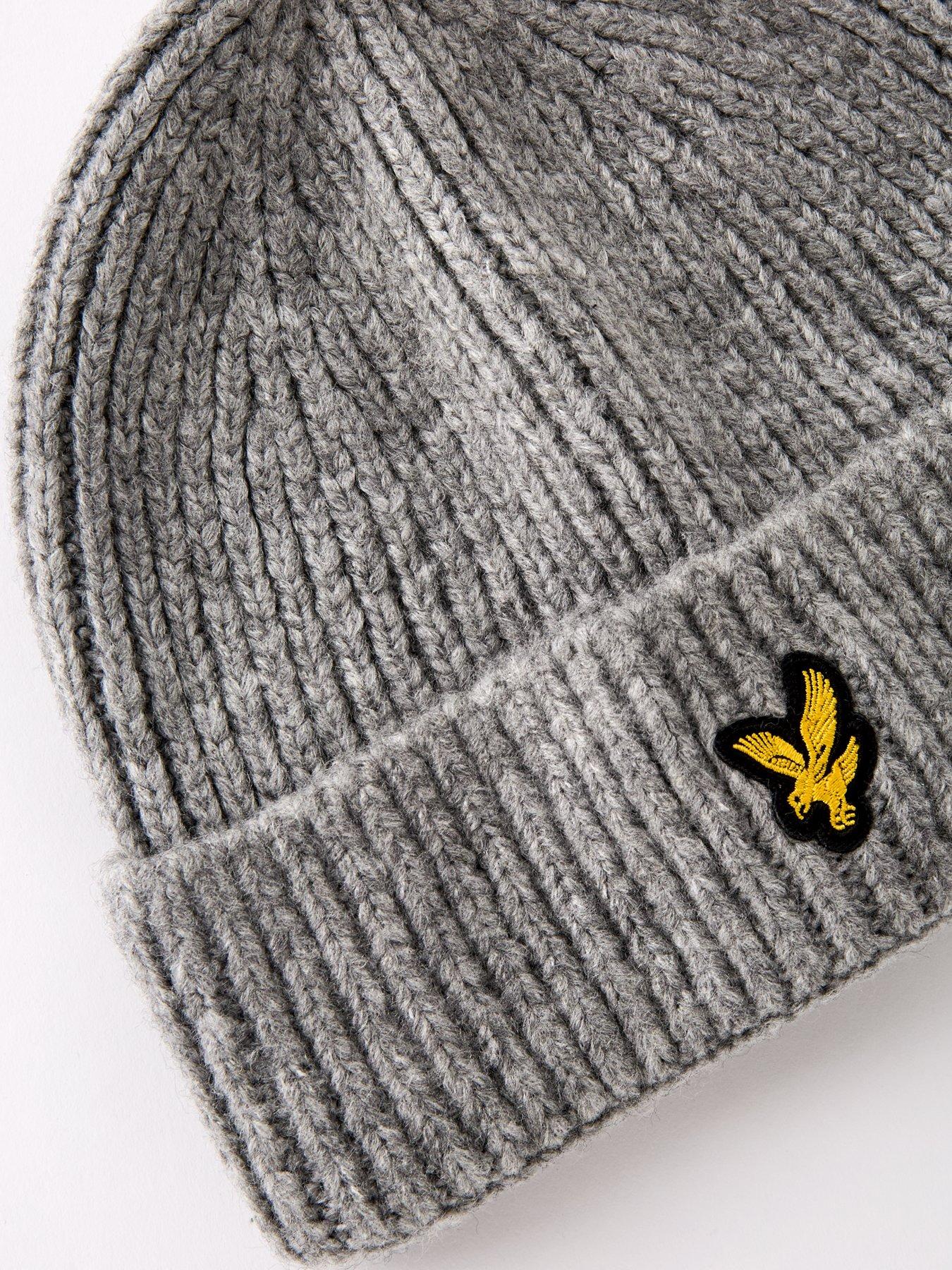  image of lyle-scott-brushed-scarf-and-beanie-set-grey