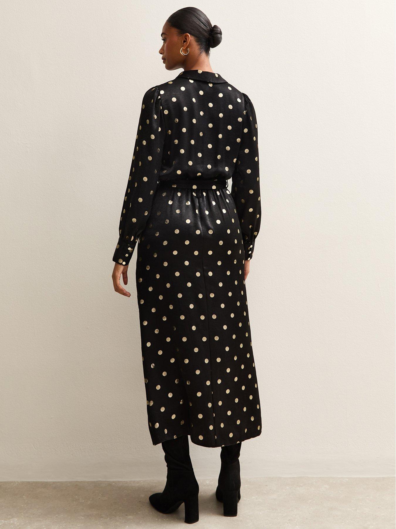 stillFront image of new-look-selena-spot-satin-wrap-midi-black