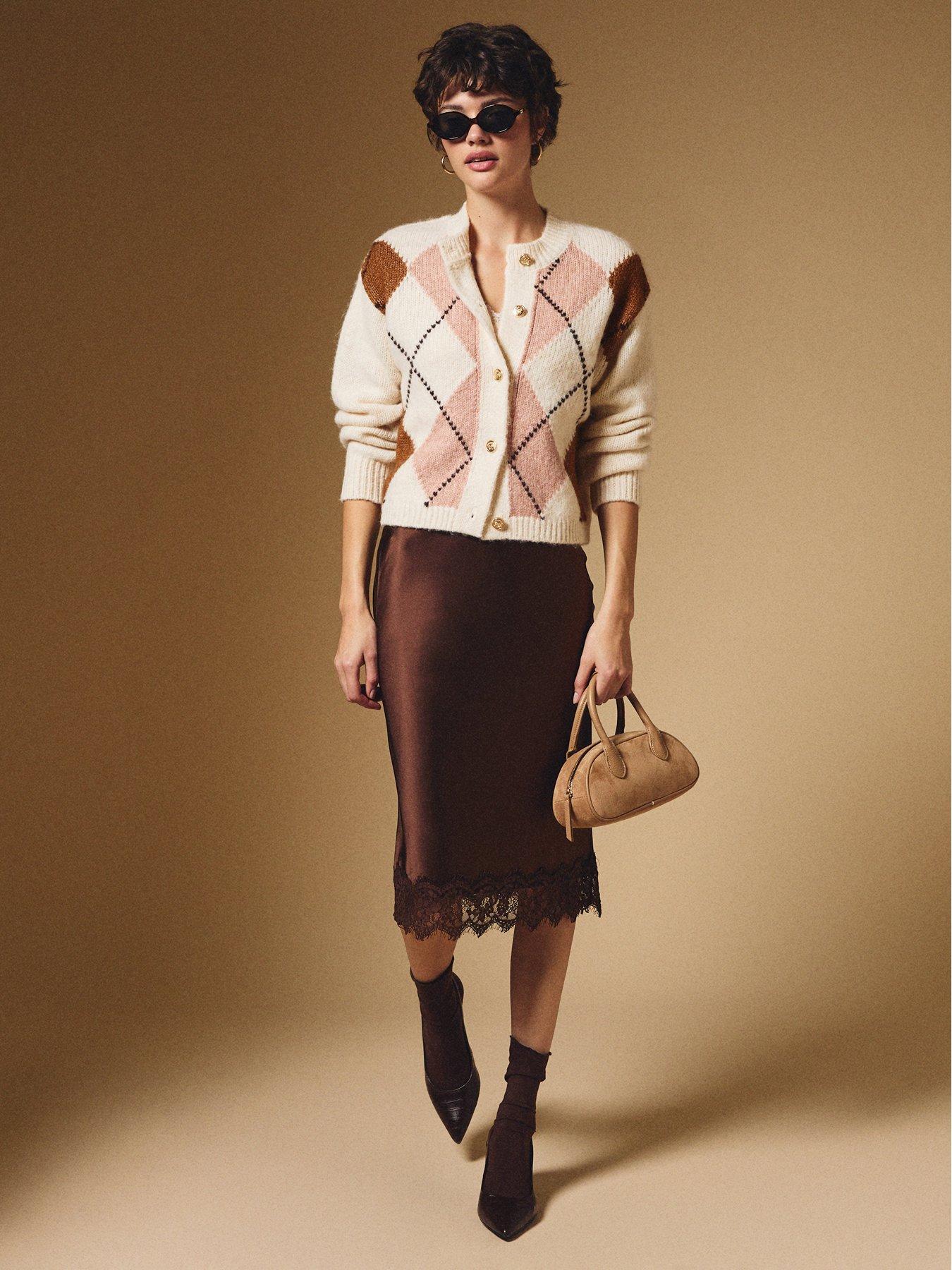  image of new-look-argyle-pattern-crew-neck-cardigan-cream