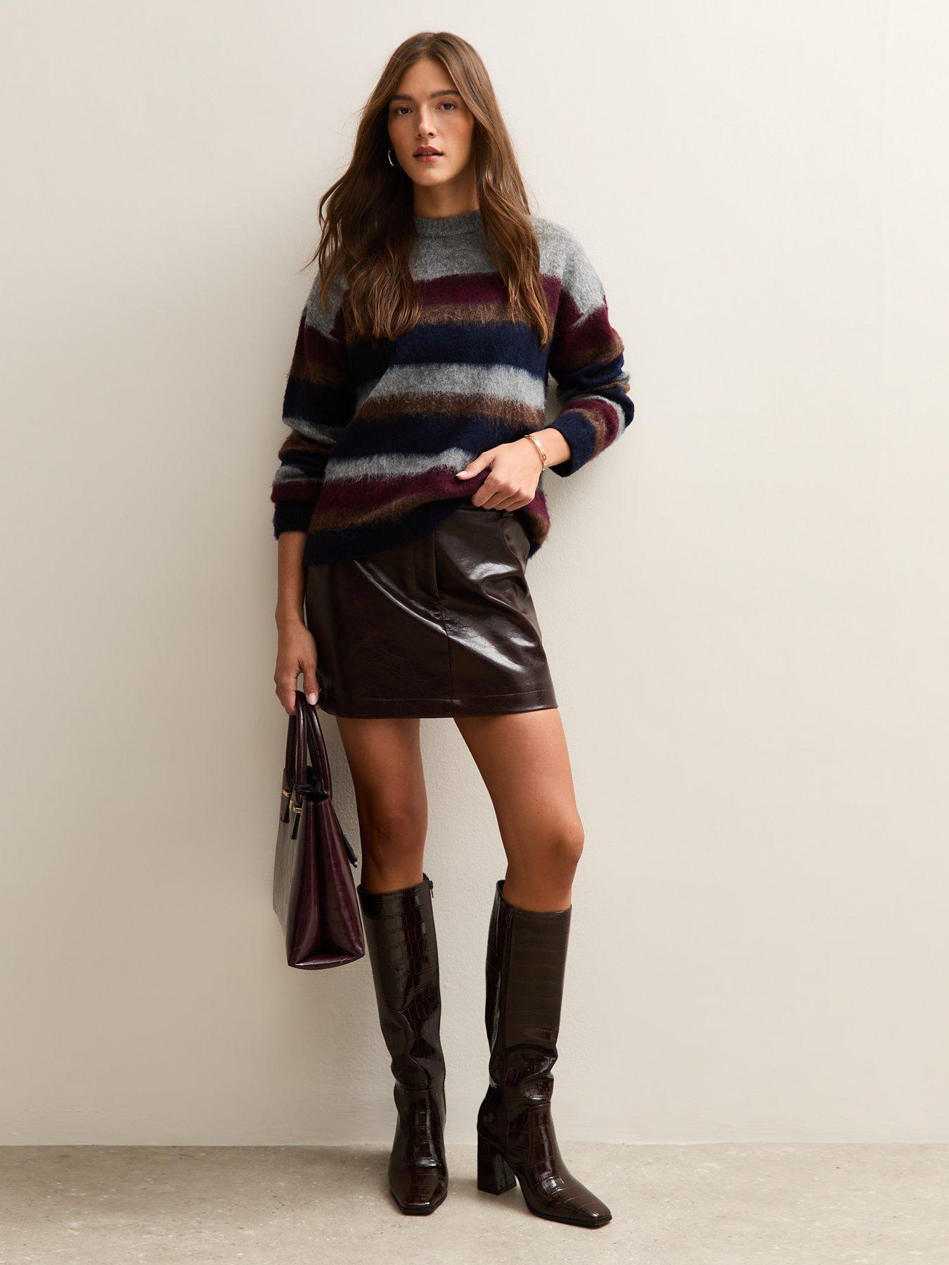 Image 3 of 5 of New Look Brushed Stripe Jumper - Grey