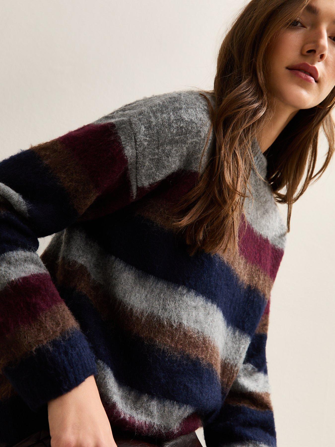 Image 4 of 5 of New Look Brushed Stripe Jumper - Grey