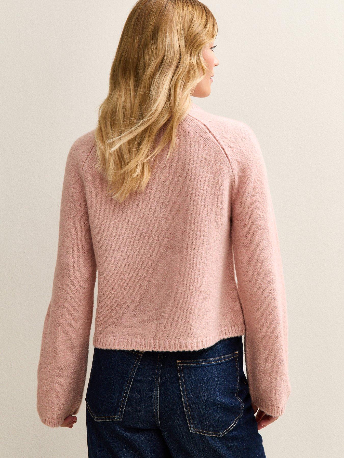 Image 2 of 5 of New Look Wide Sleeve Raglan Jumper - Light Pink