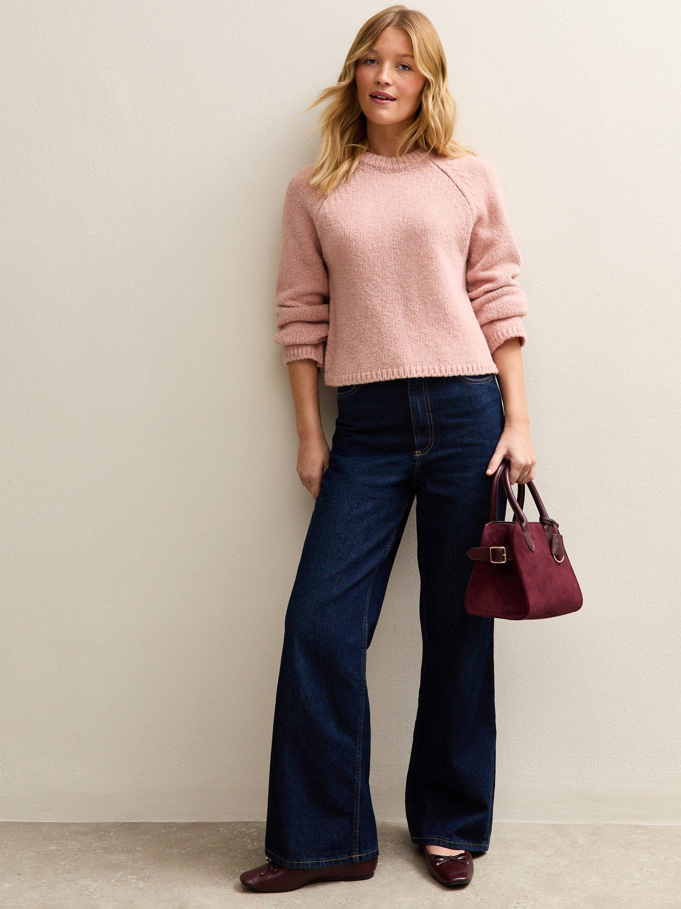 Image 3 of 5 of New Look Wide Sleeve Raglan Jumper - Light Pink