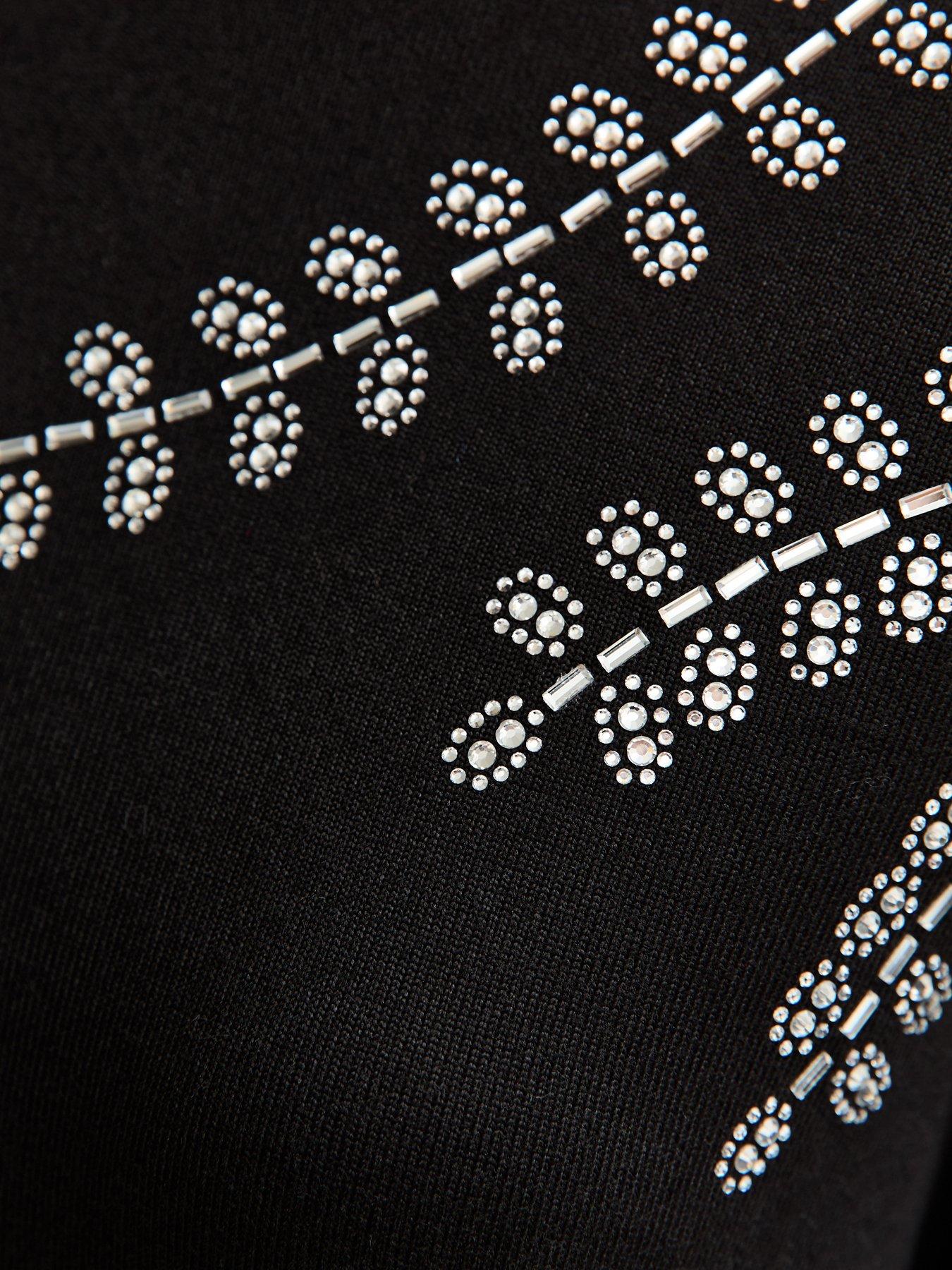  image of new-look-soft-touch-embellished-batwing-sleeve-top-black