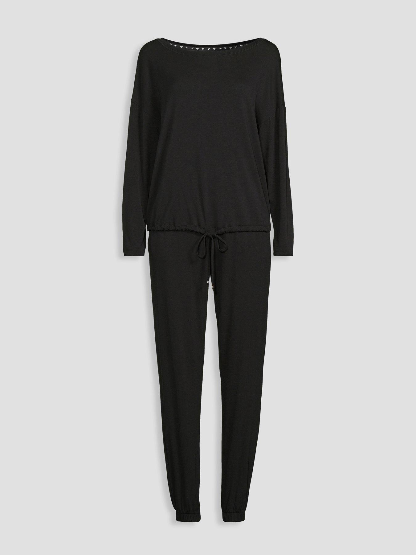 Image 7 of 7 of The Very Collection Womens Off-The-Shoulder Slouchy Pyjama Set - Black