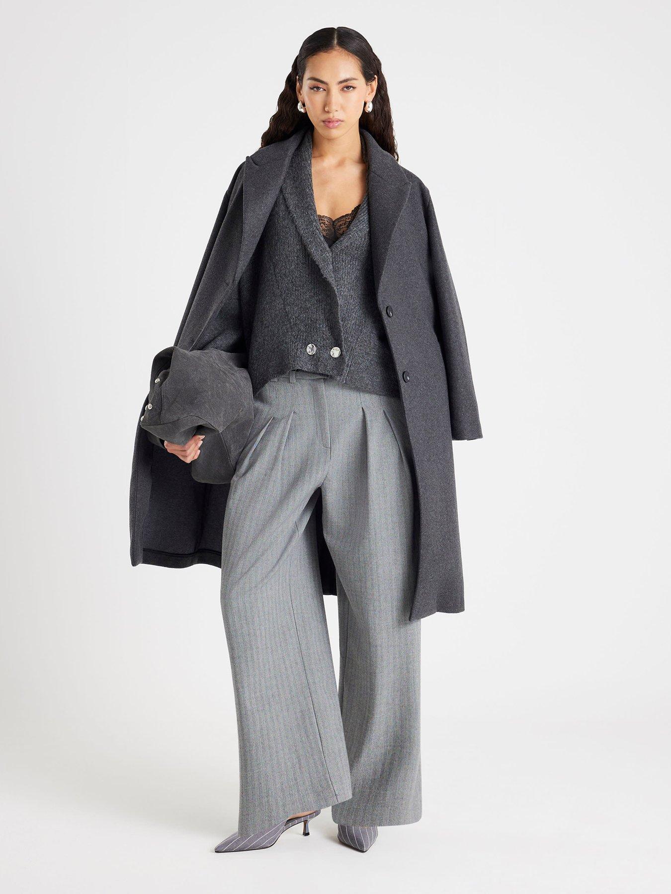  image of river-island-batwing-collar-cardigan-grey