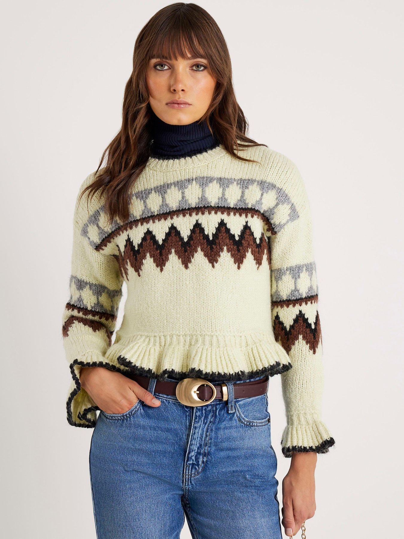 River Island Fairisle Jumper - Green