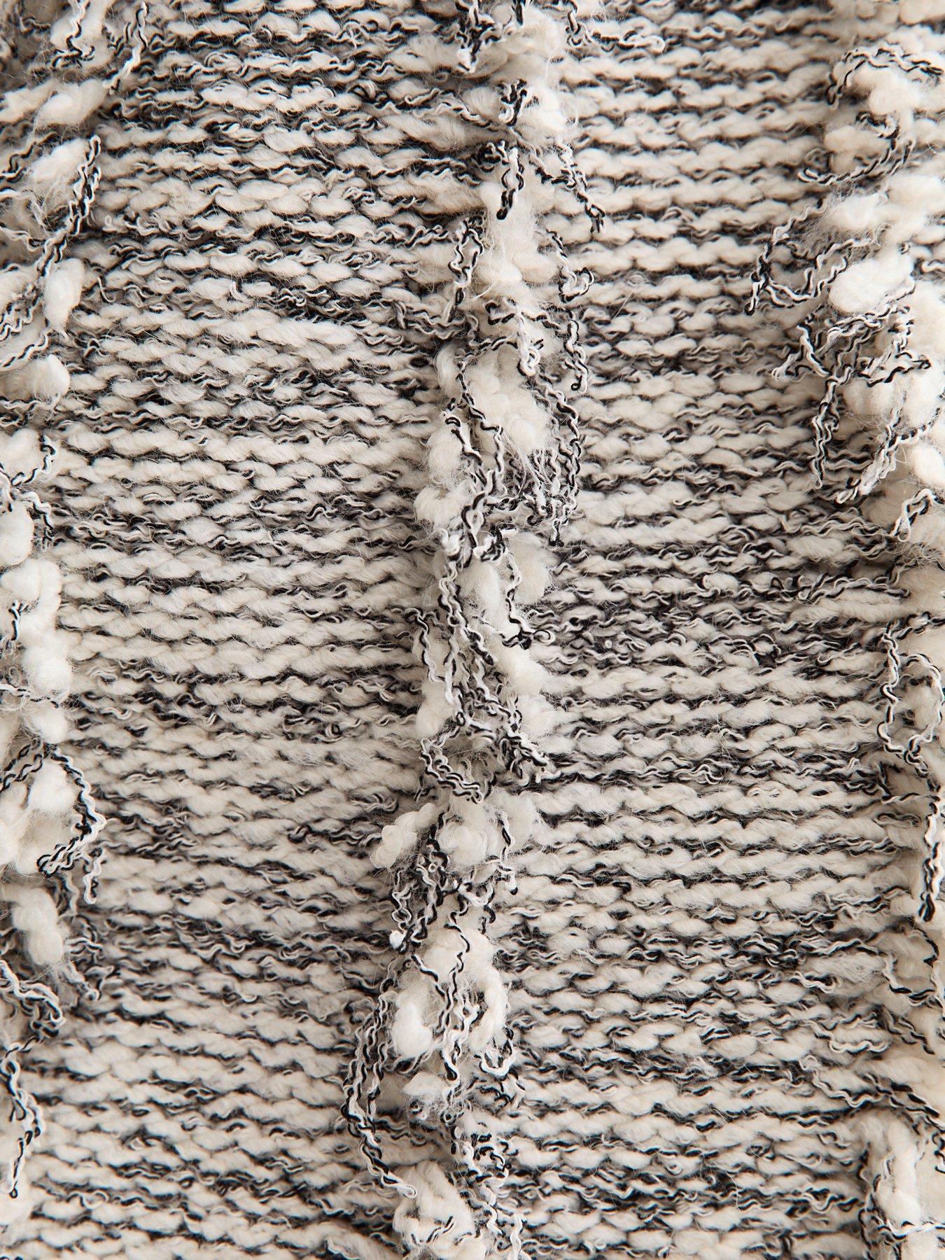  image of new-look-fringe-trim-high-neck-jumper-grey