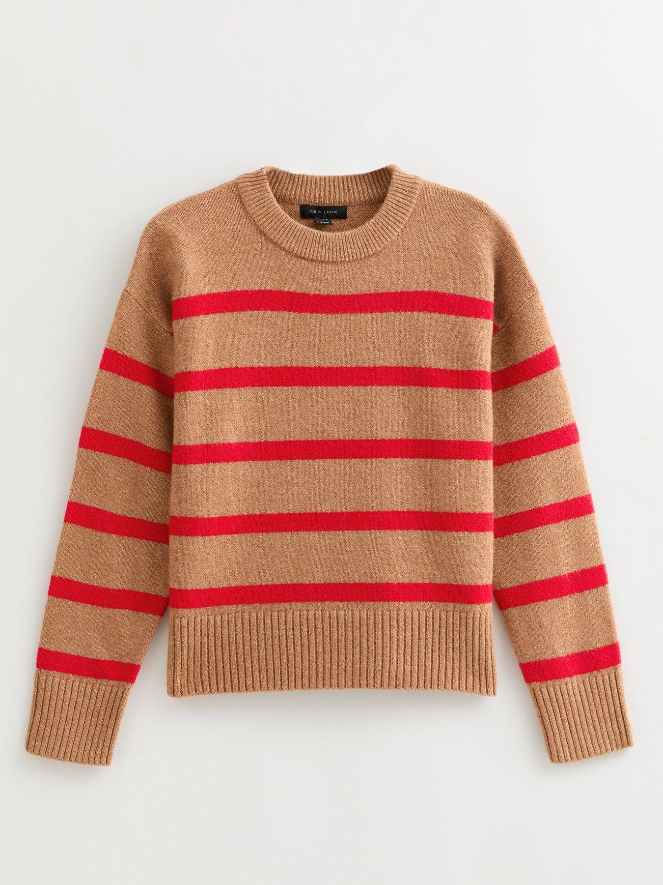 Image 5 of 6 of New Look Yellow And Red Striped Crew Neck Jumper