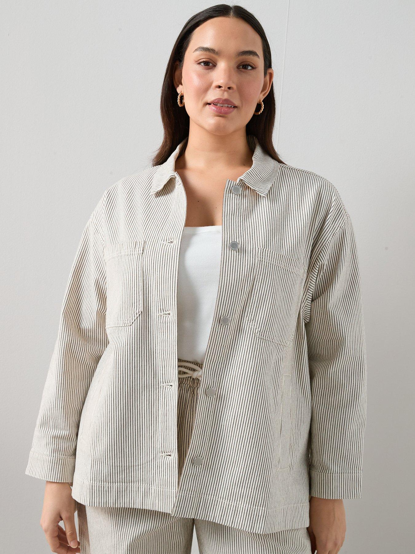 The Very Collection Curve Stripe Oversized Denim Co-ord Jacket