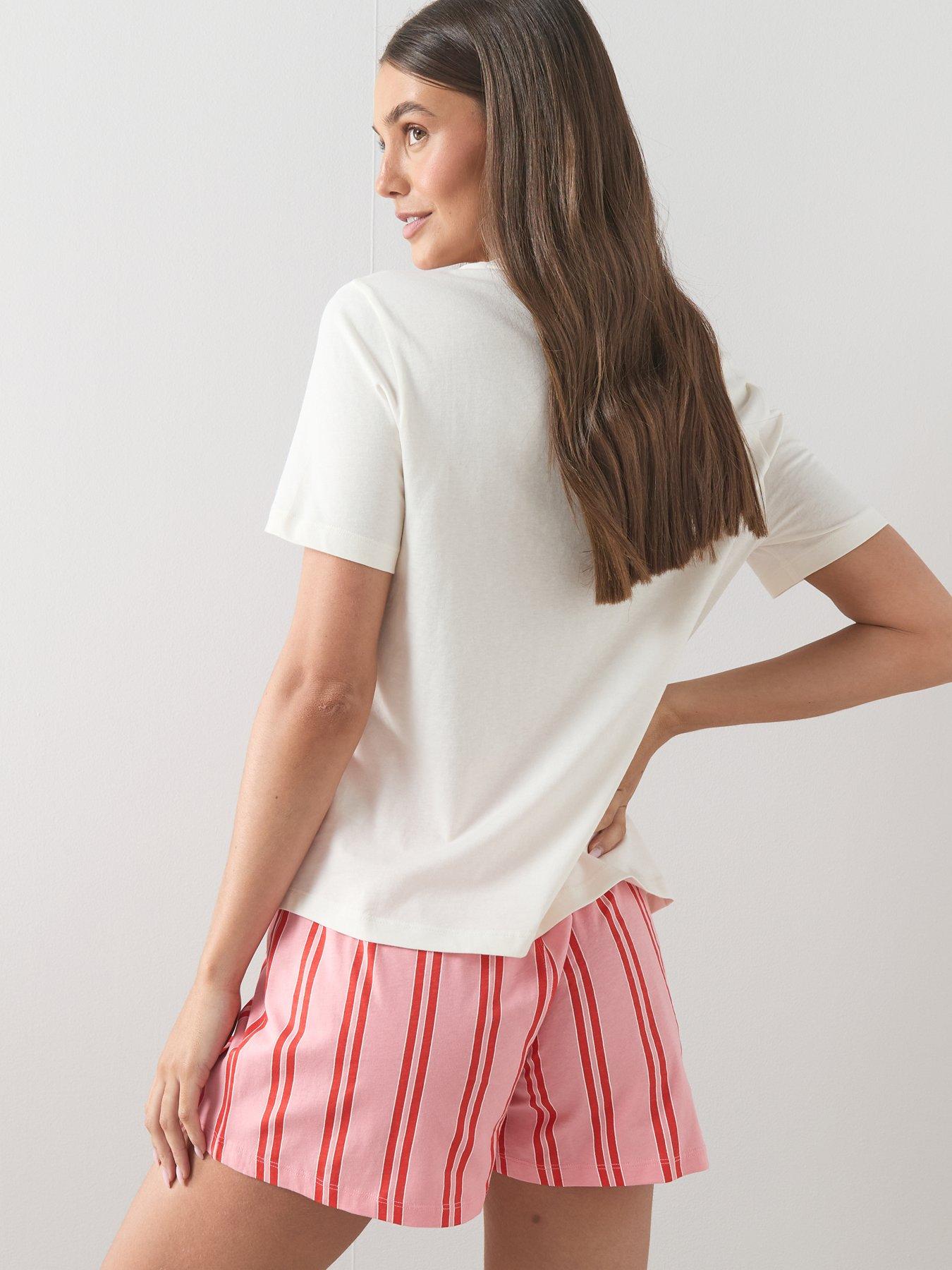 Image 2 of 5 of The Very Collection Fruit Graphic Tshirt And Stripe Short Pyjama Set