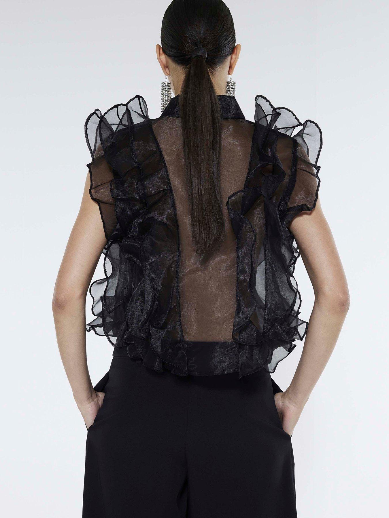 stillFront image of river-island-ruffle-blouse-black