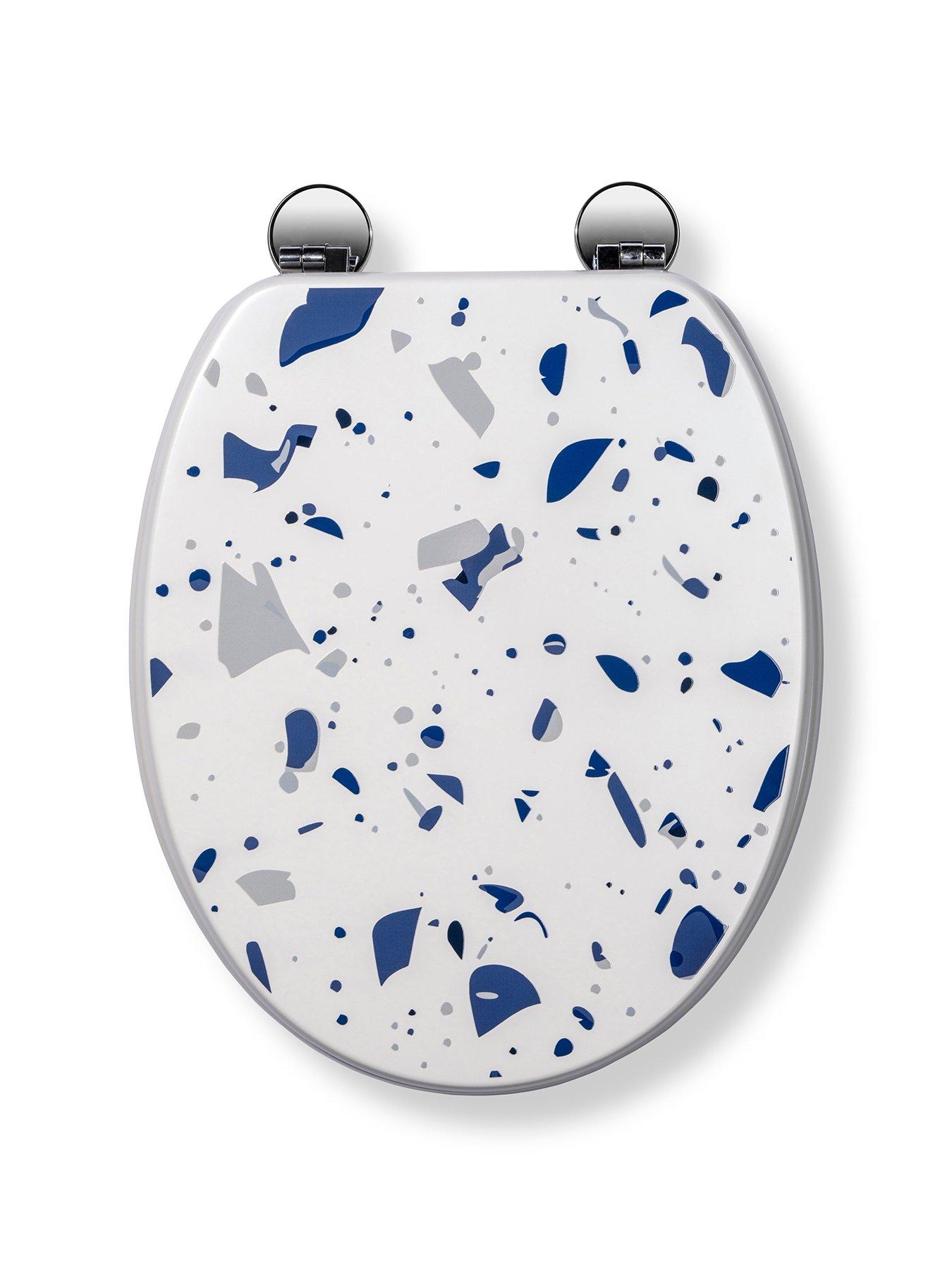 undefined Terrazzo Blue Print Flexi-fix Toilet Seat