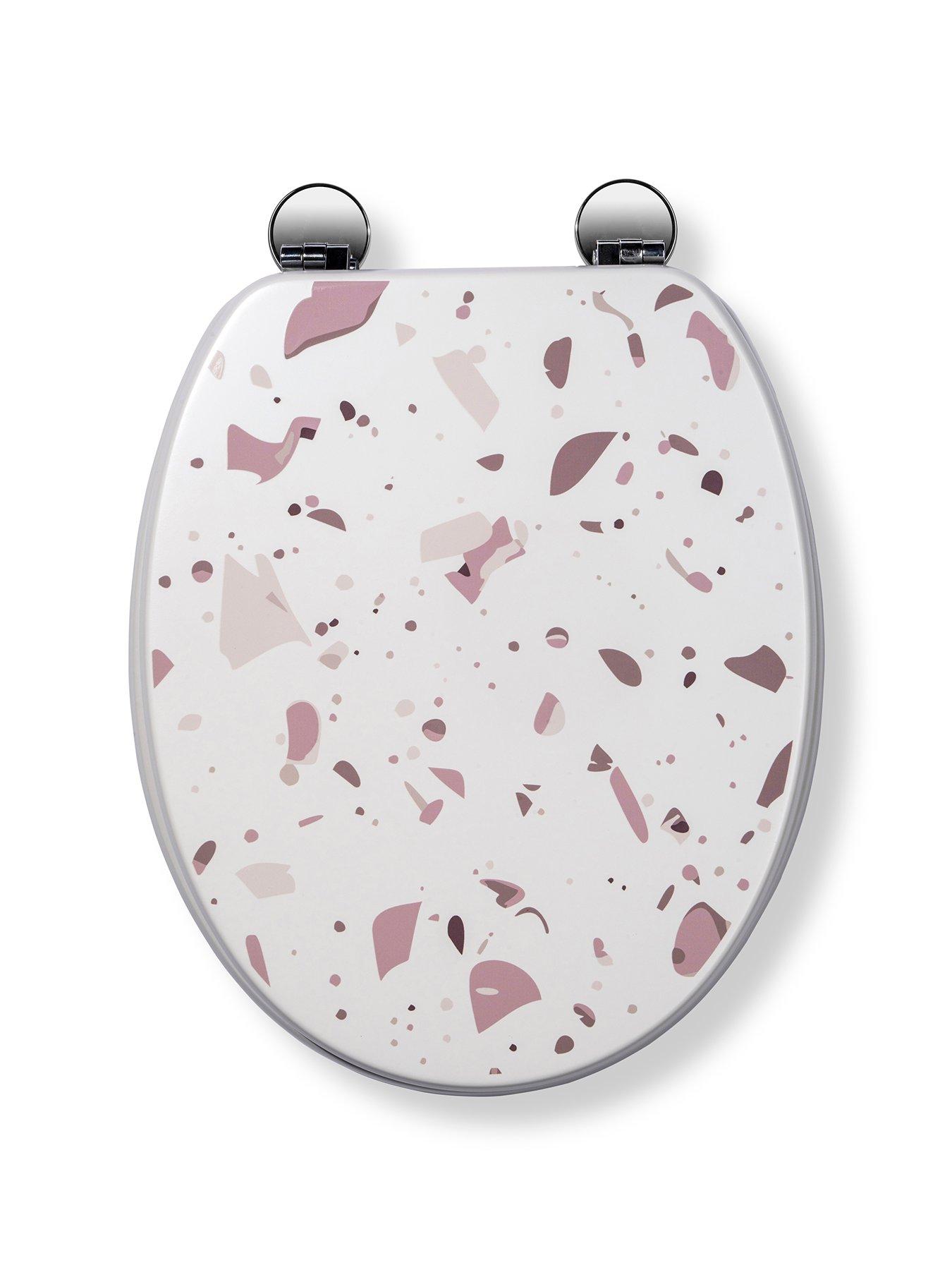 undefined Terrazzo Pink Print Flexi-fix Toilet Seat