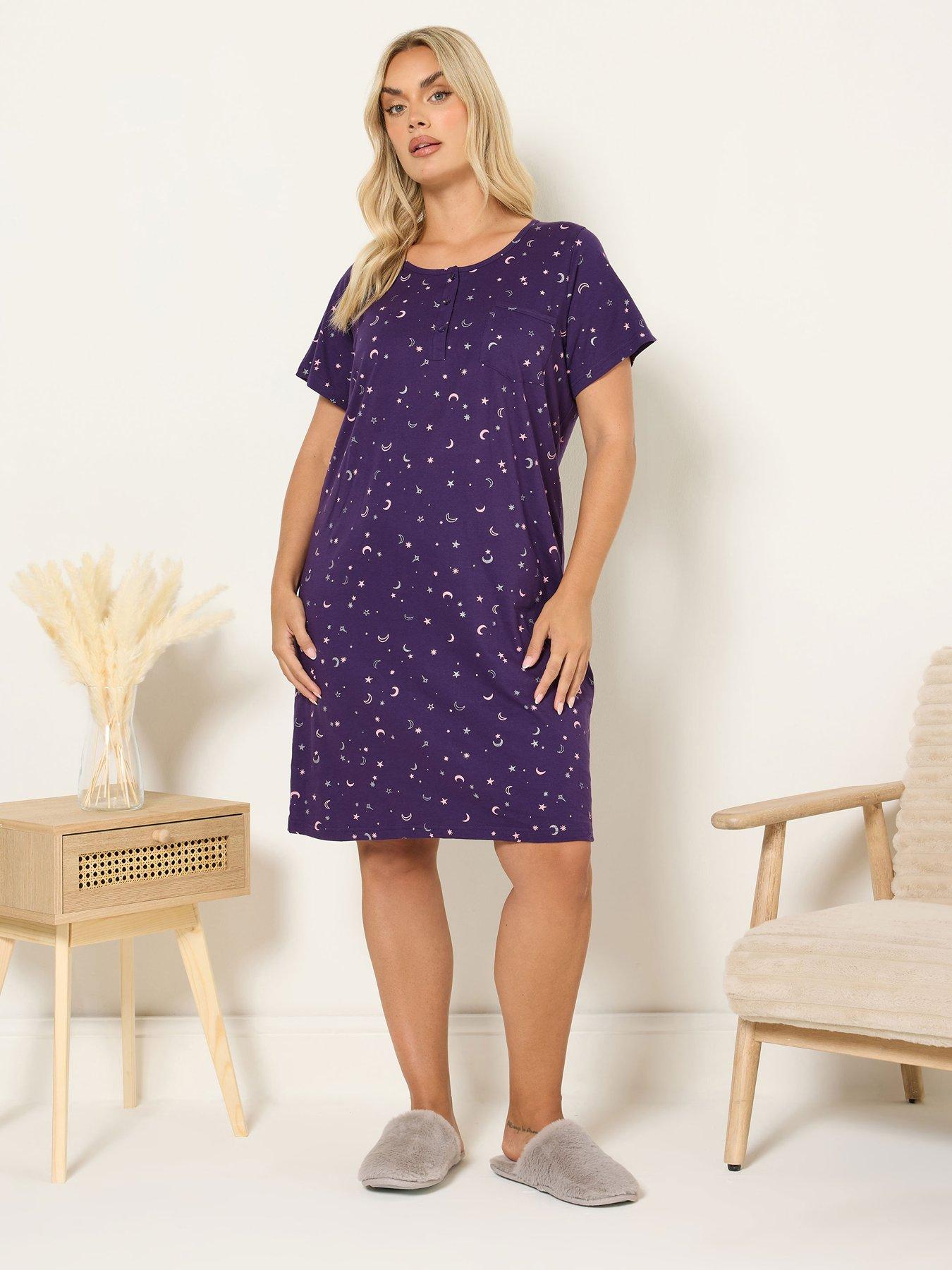 yours-curve-cosmic-moon-placket-nightdress-purple