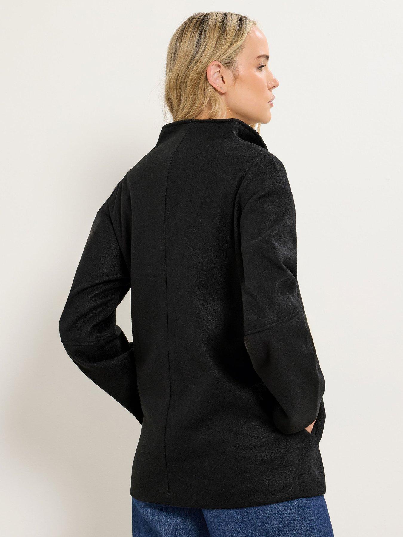Image 2 of 4 of Long Tall Sally Tall Funnel Neck Cosy Jacket - Black