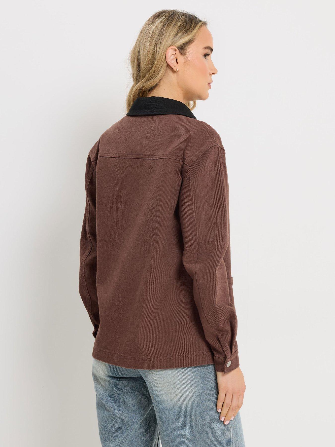  image of long-tall-sally-twill-barn-jacket-brown