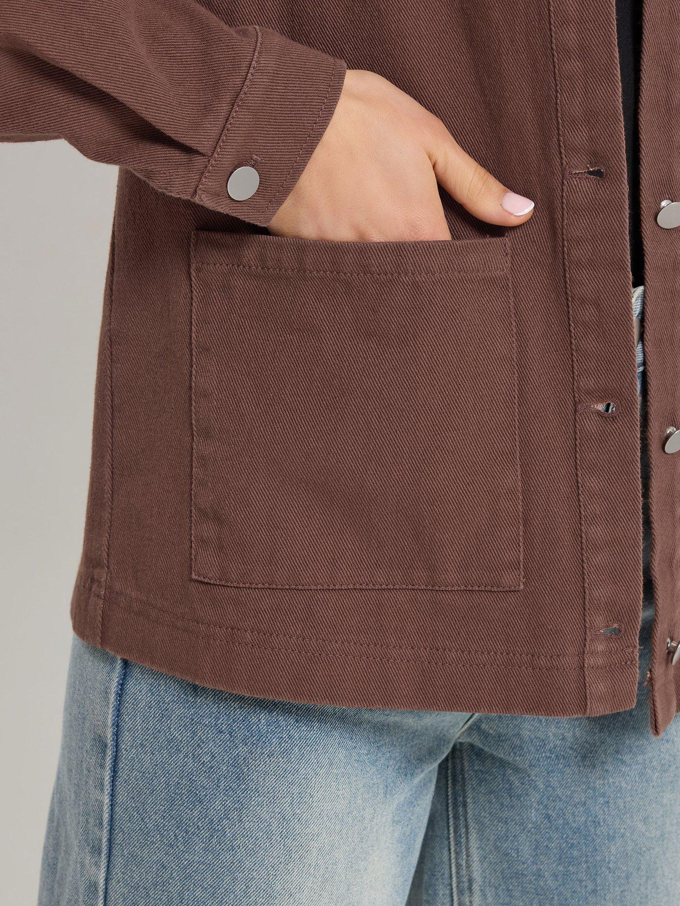  image of long-tall-sally-twill-barn-jacket-brown