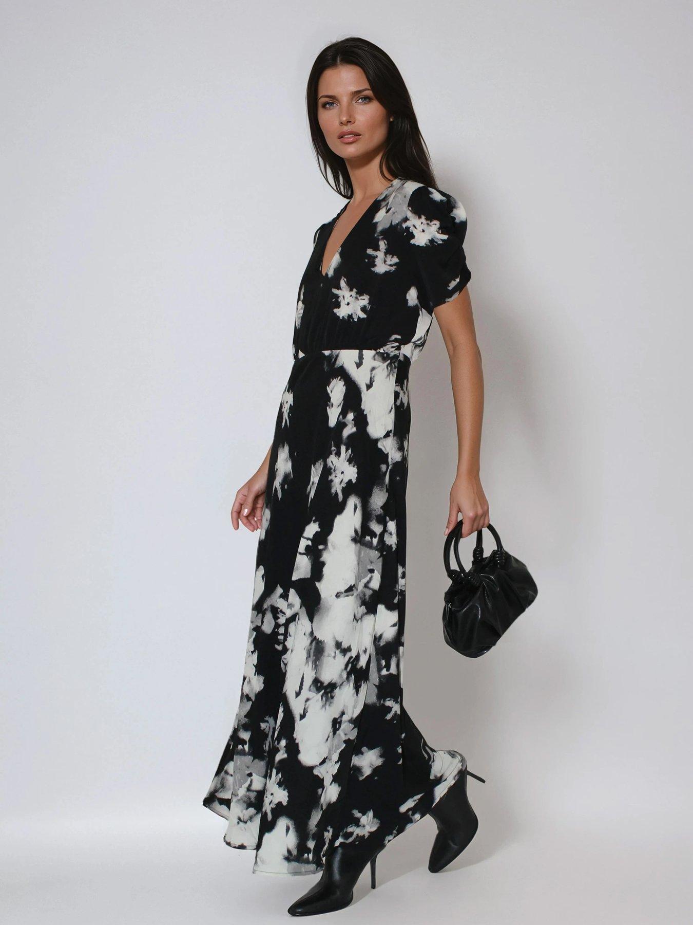  image of religion-isabel-maxi-tea-dress-black