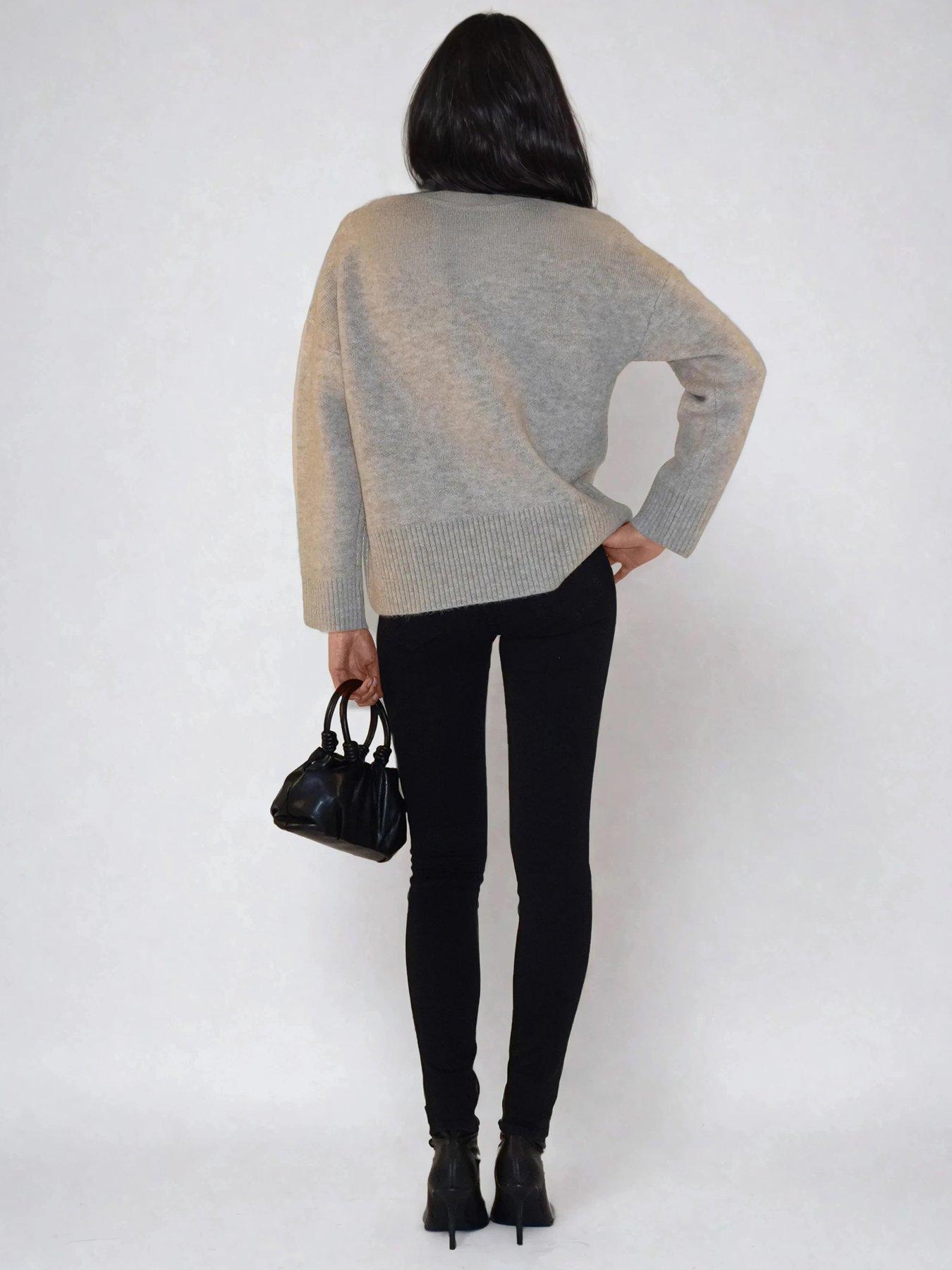 stillFront image of religion-rebel-forever-crew-neck-slogan-jumper-grey