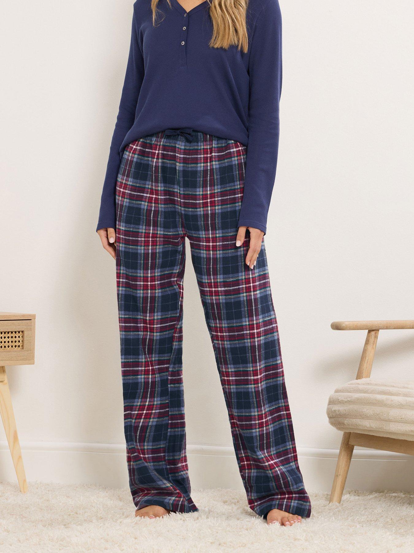 Image 1 of 4 of Long Tall Sally Check Pyjama Pants - Blue