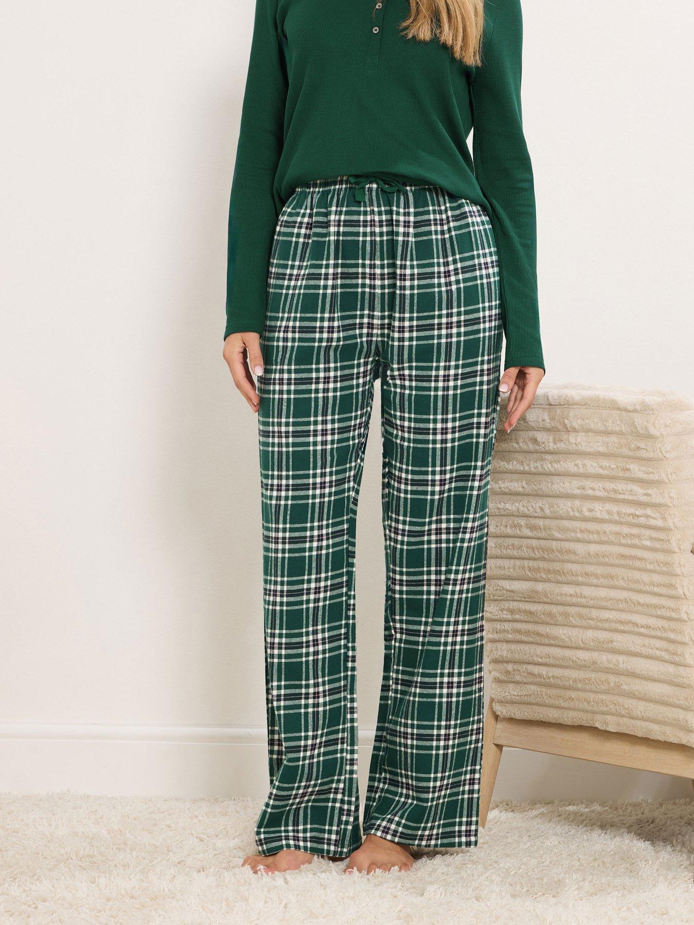 Long Tall Sally Check Pyjama Pants - Green