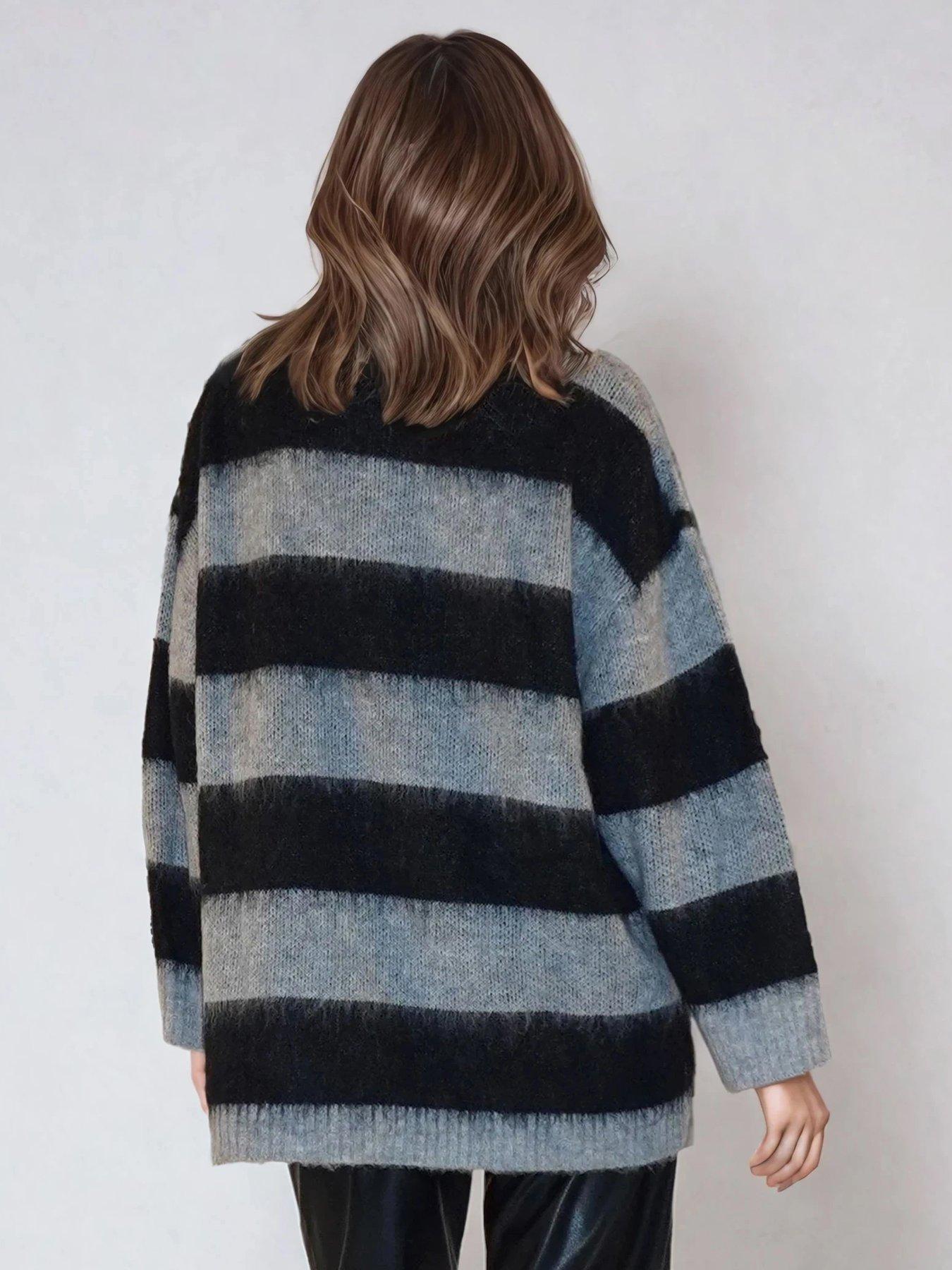  image of religion-nancy-stripe-star-dust-jumper-black